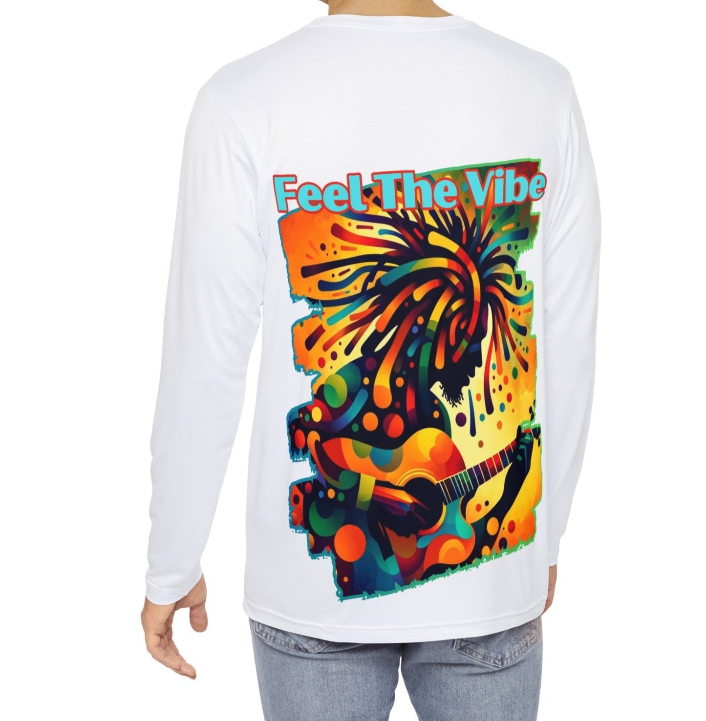 Men's Brushed Polyester Long Sleeve Shirt (AOP) "Feel The Vibe"