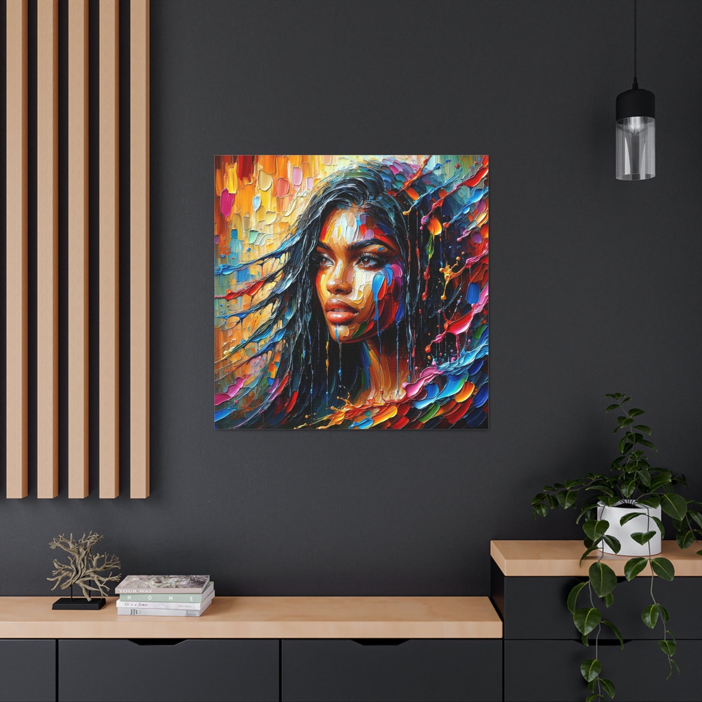 Art Print#5 of Trini Woman - Chilling in the Caribbean Sea, Oil Finish, West Indian Ethnicity, Cultural, Heritage Art, Canvas Gallery Wraps