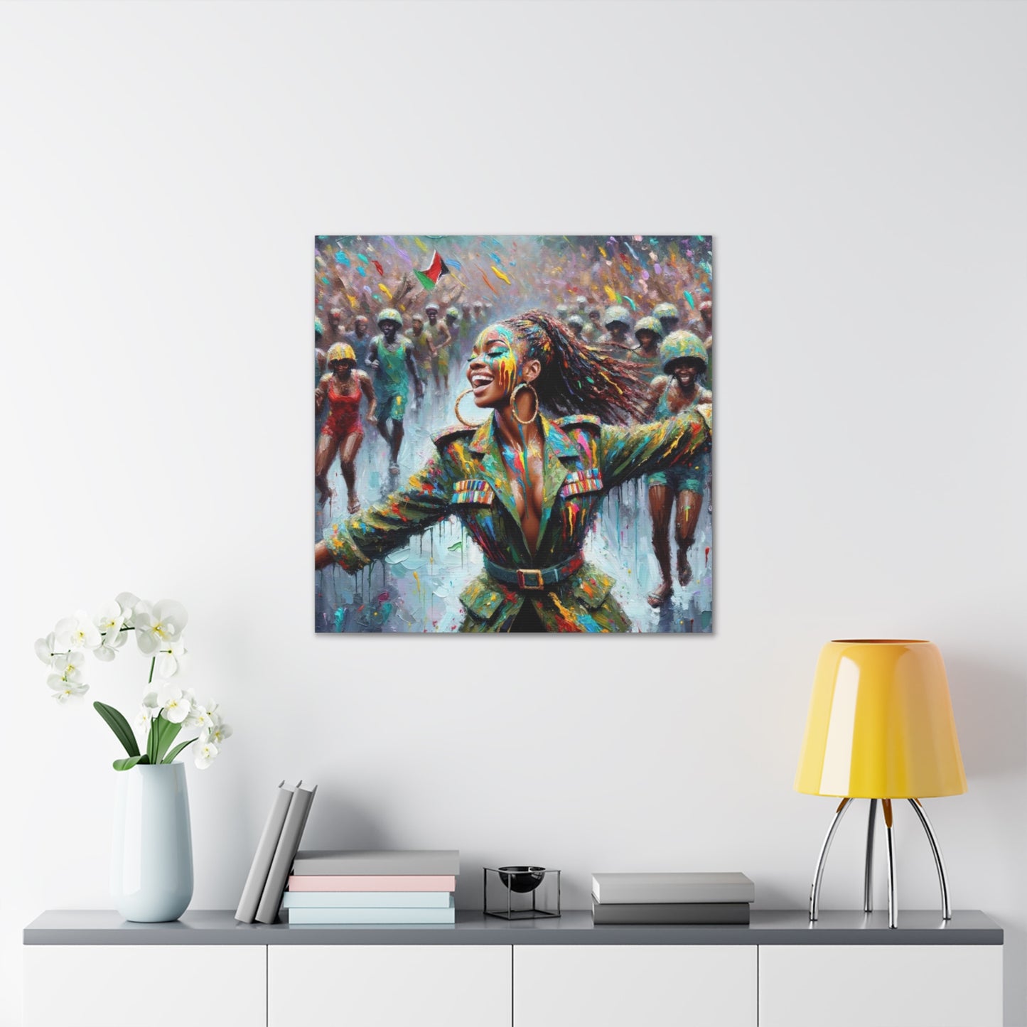 Art Print of Jouvert Morning, Afro-Caribbean Woman, Oil Finish, West Indian Ethnicity, Cultural, Heritage, Canvas Gallery Wraps