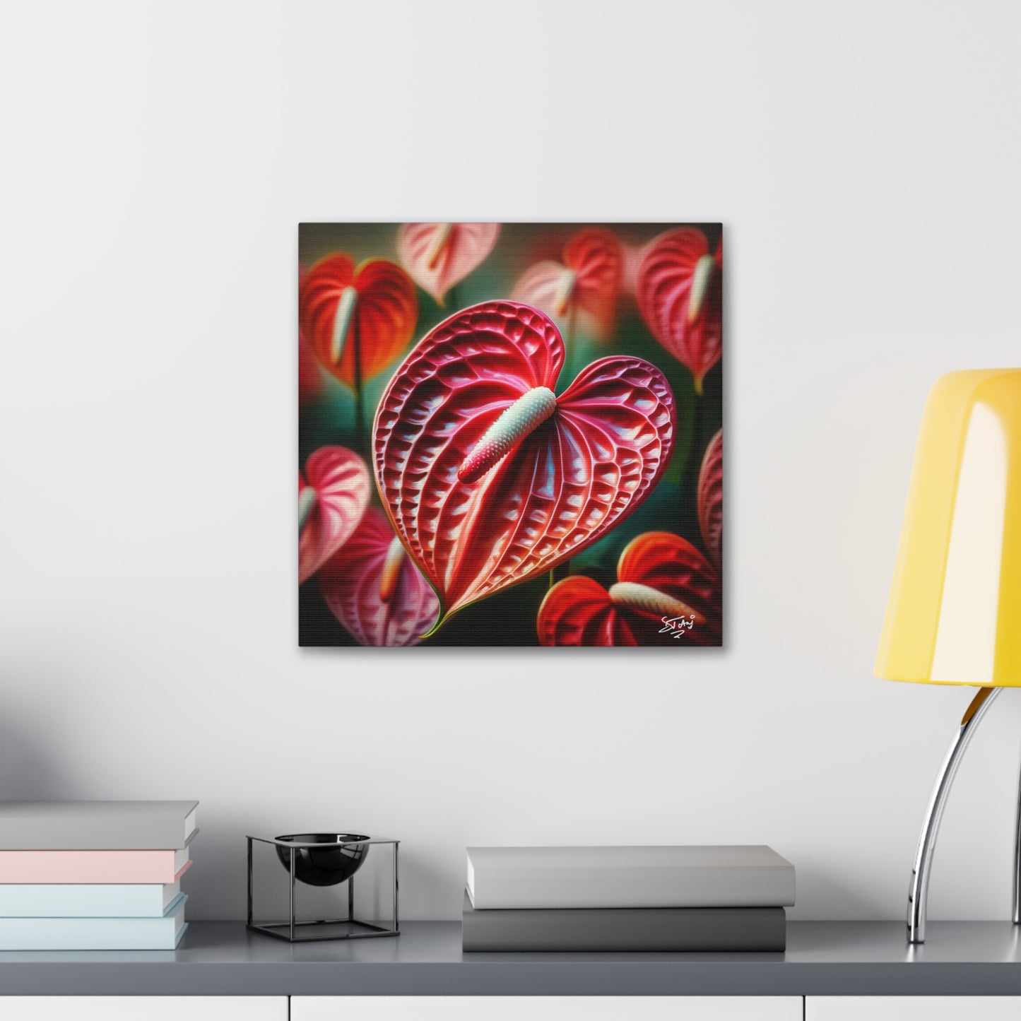 Print #2 of Anthurium flowers with a vibrant, oil-painted finish, Canvas Gallery Wraps