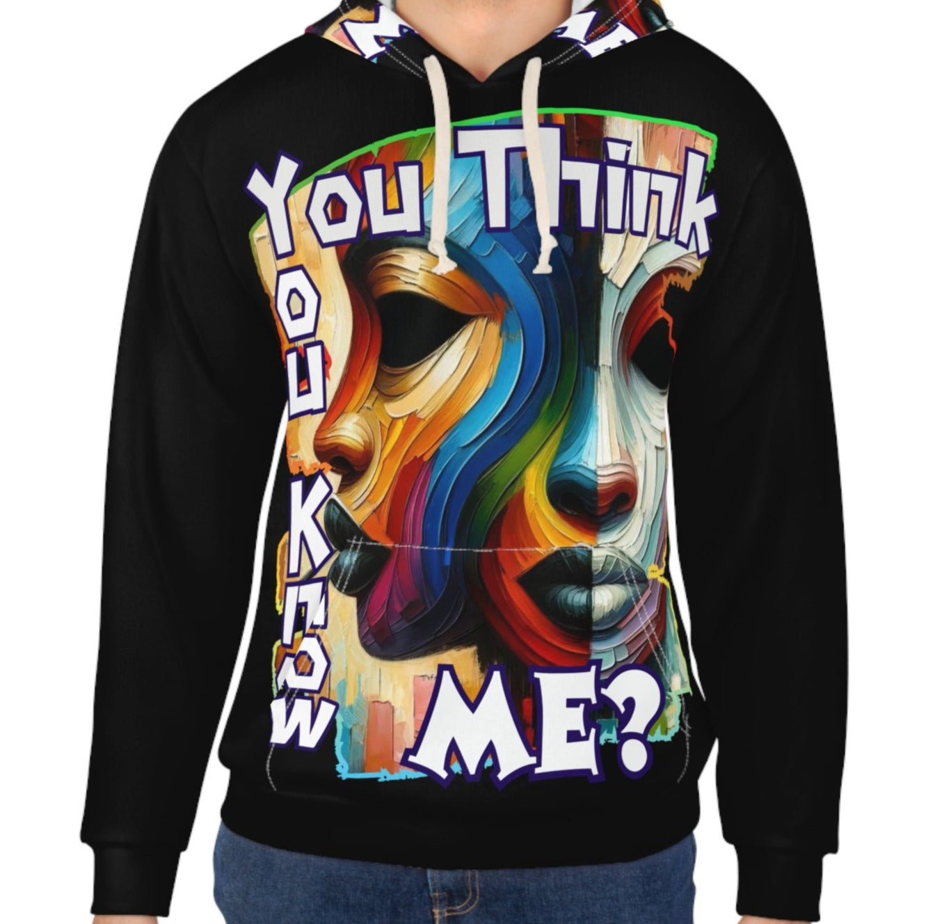 Unisex Pullover Hoodie (AOP) "You Think You Know Me"