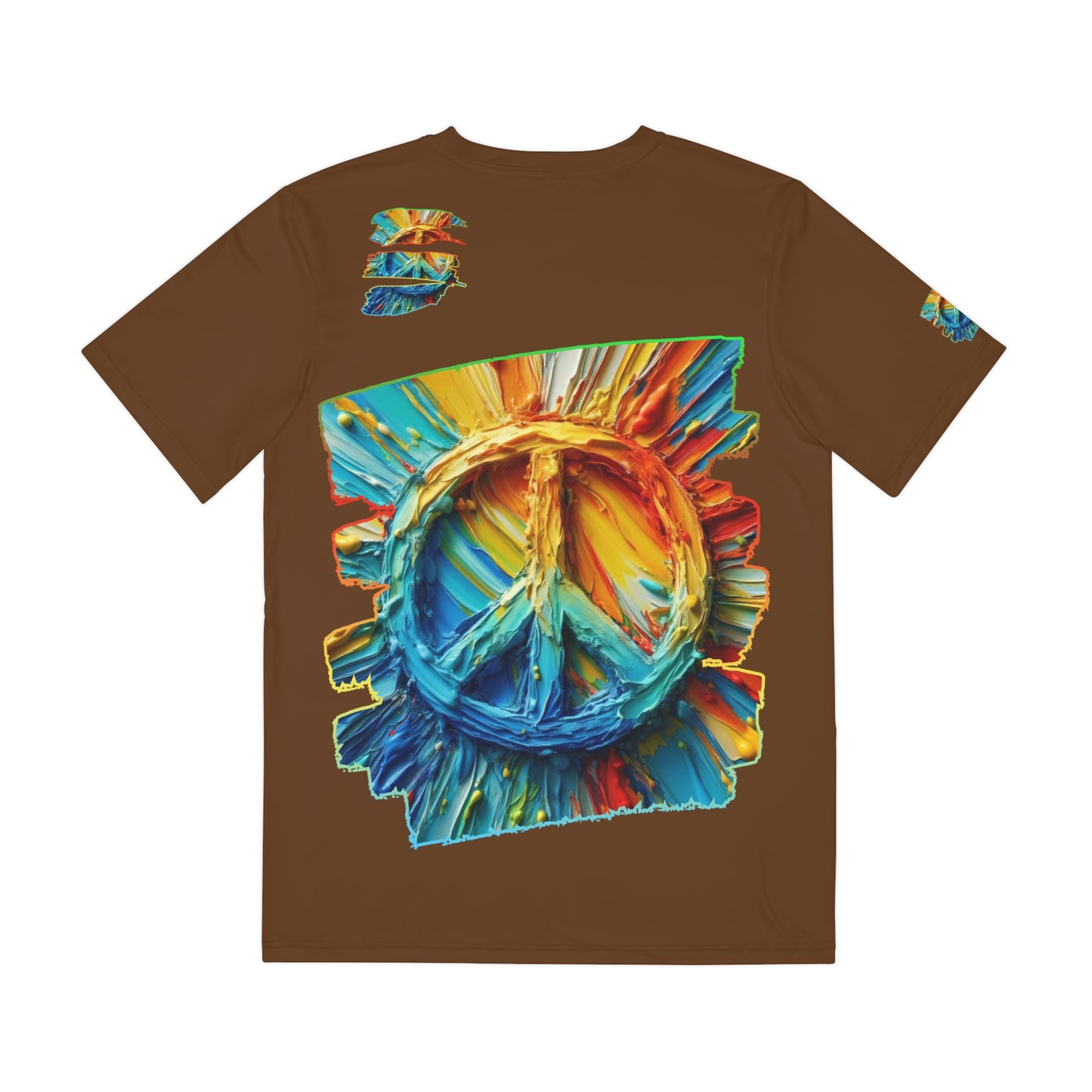 Men's Brushed Polyester Short Sleeve Tee - "PEACE"