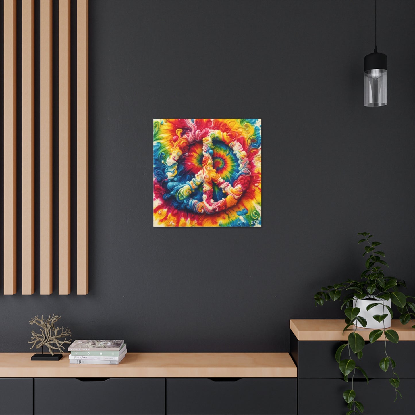 Art Print, "Peace," Oil Finish, Unity, One Love, Semi-Abstract, Canvas Gallery Wrap