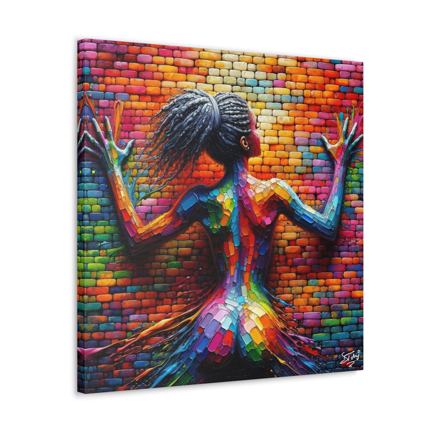 Art Print, Afro-Caribbean Woman, Oil Finish, West Indian Ethnicity, Cultural, Heritage, Semi-Abstract, Canvas Gallery Wrap