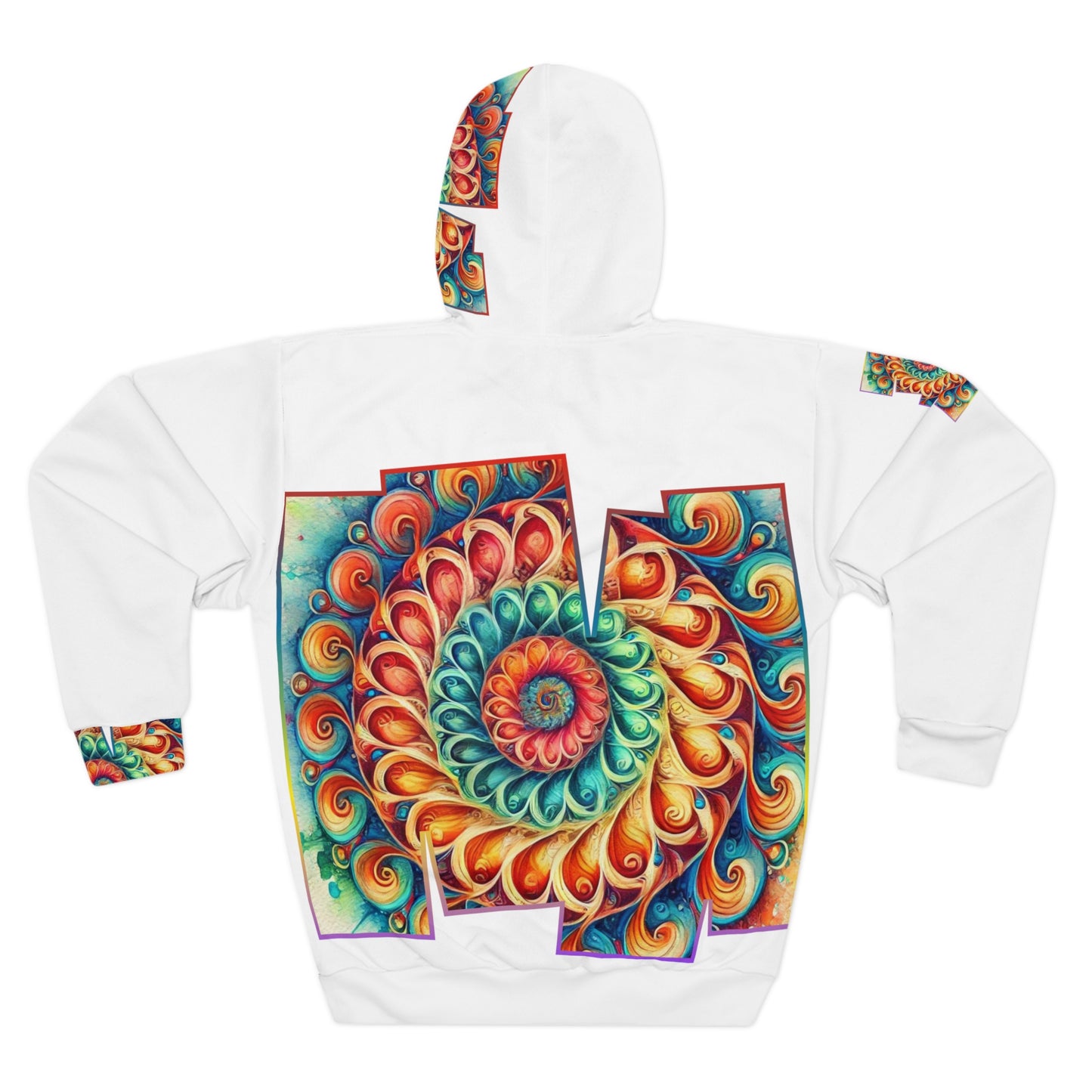 Unisex Pullover Hoodie (AOP) "Abstract Caribbean Print"