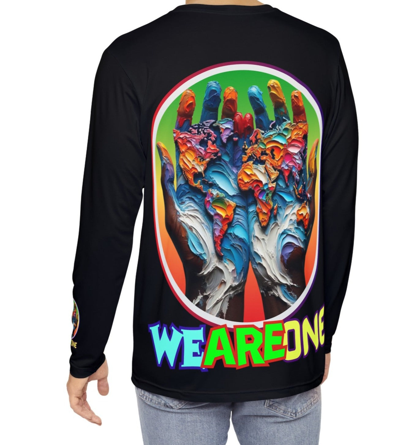 Men's Brushed Polyester Long Sleeve Shirt (AOP) "We Are One"