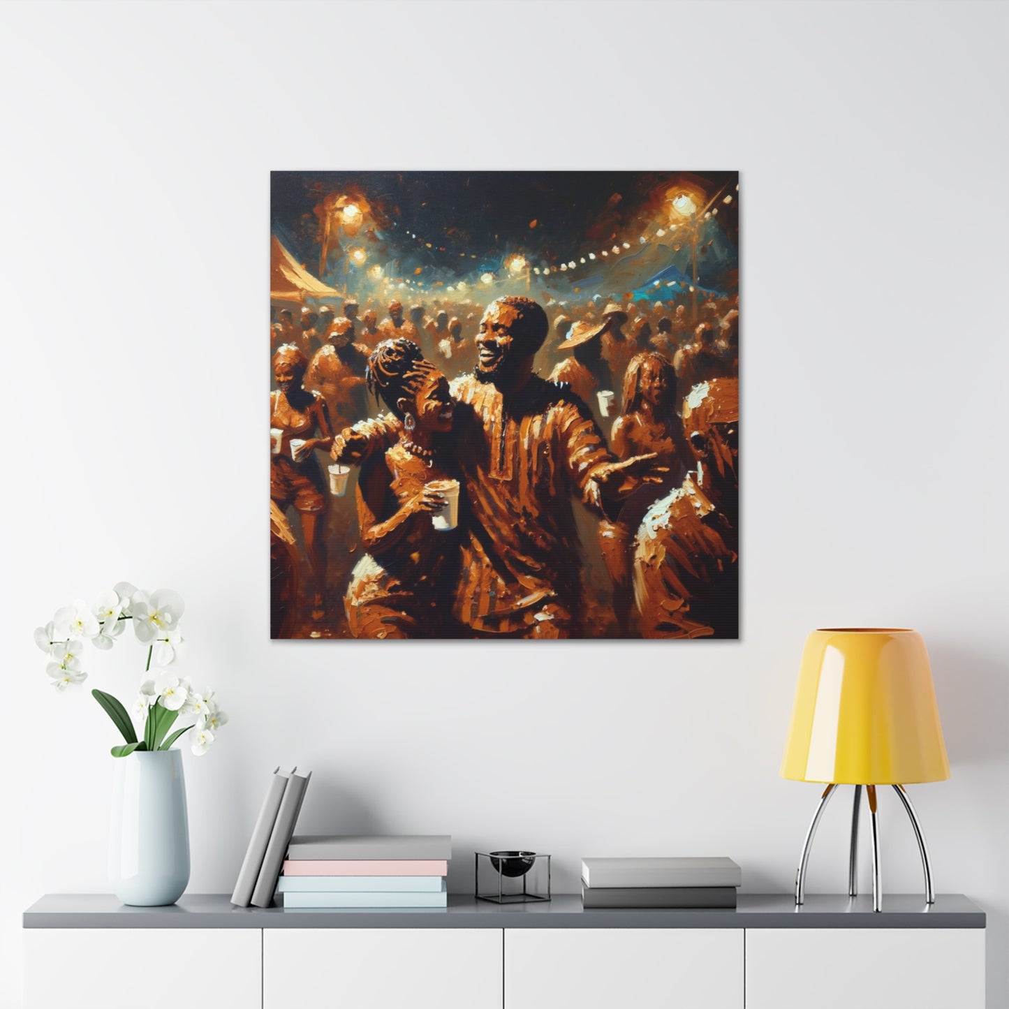 Art Print of Jouvert Morning, Afro-Caribbean Couple#8, Oil Finish, West Indian Ethnicity, Cultural, Heritage, Canvas Gallery Wraps