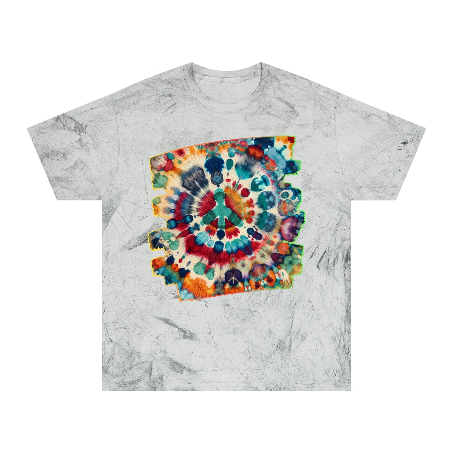 Unisex Color Blast T-Shirt "Peace" One World, Self-Love, Anti-Racism, One Love, Unity, Inclusion, Diversity, Immigrant Outsiders, Cultural Identity, Black Excellence Empowerment Inspiration, FashionWithPurpose, ConsciousClothing