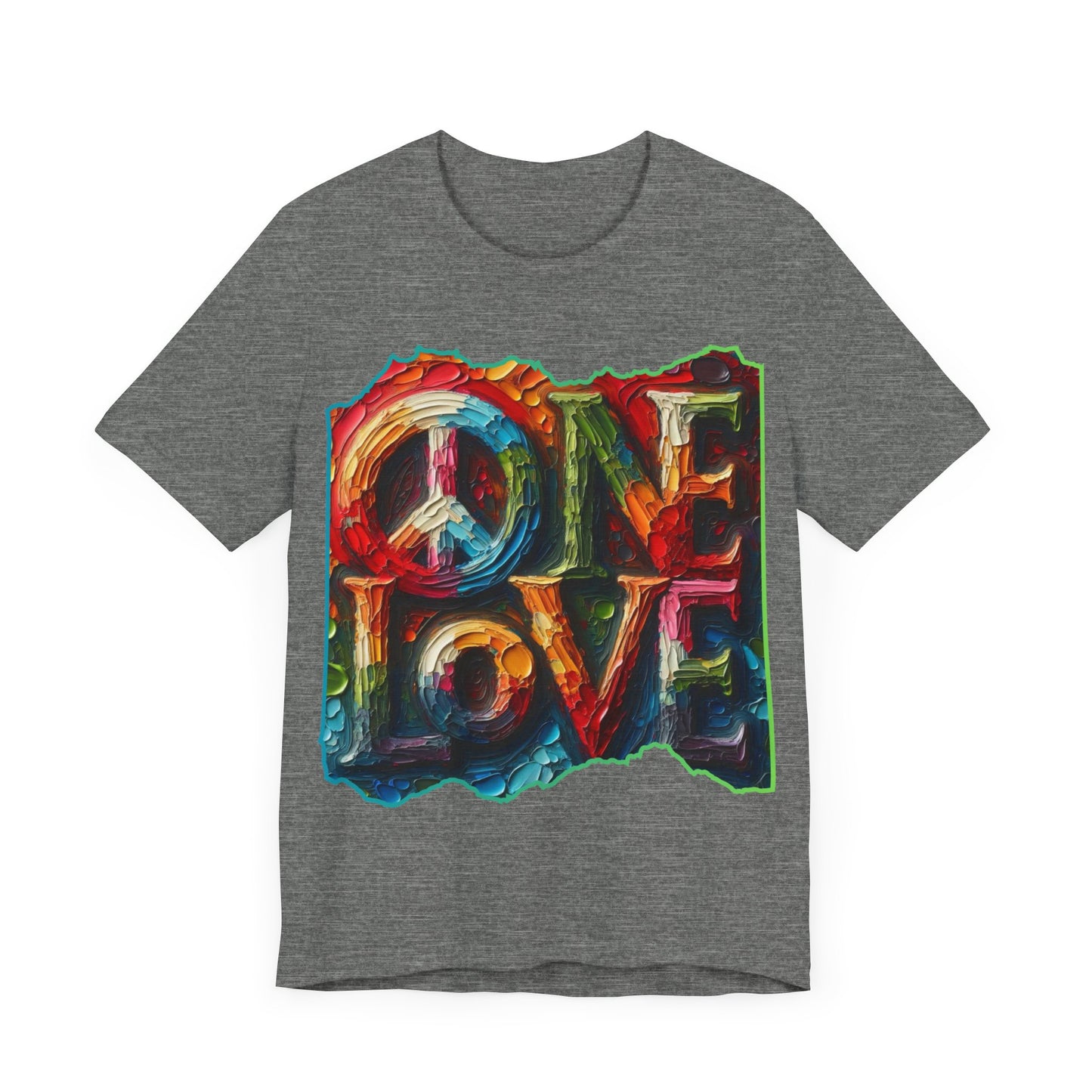 Unisex Jersey Short Sleeve Tee, "One Love" Imposter Syndrome, Mental Wellness, Stress Relief, Self-Awareness, Unity, Inclusion, Anti-Racism, One Love, Inclusion, DEI, Diversity