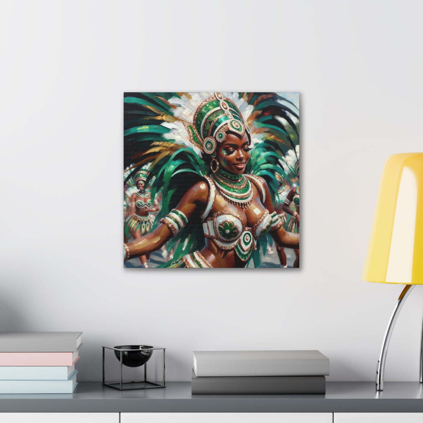 Art Print, Trini Masquerader, Carnival, Oil Finish, West Indian Ethnicity, Cultural, Heritage, Afro Caribbean Woman, Canvas Gallery Wrap