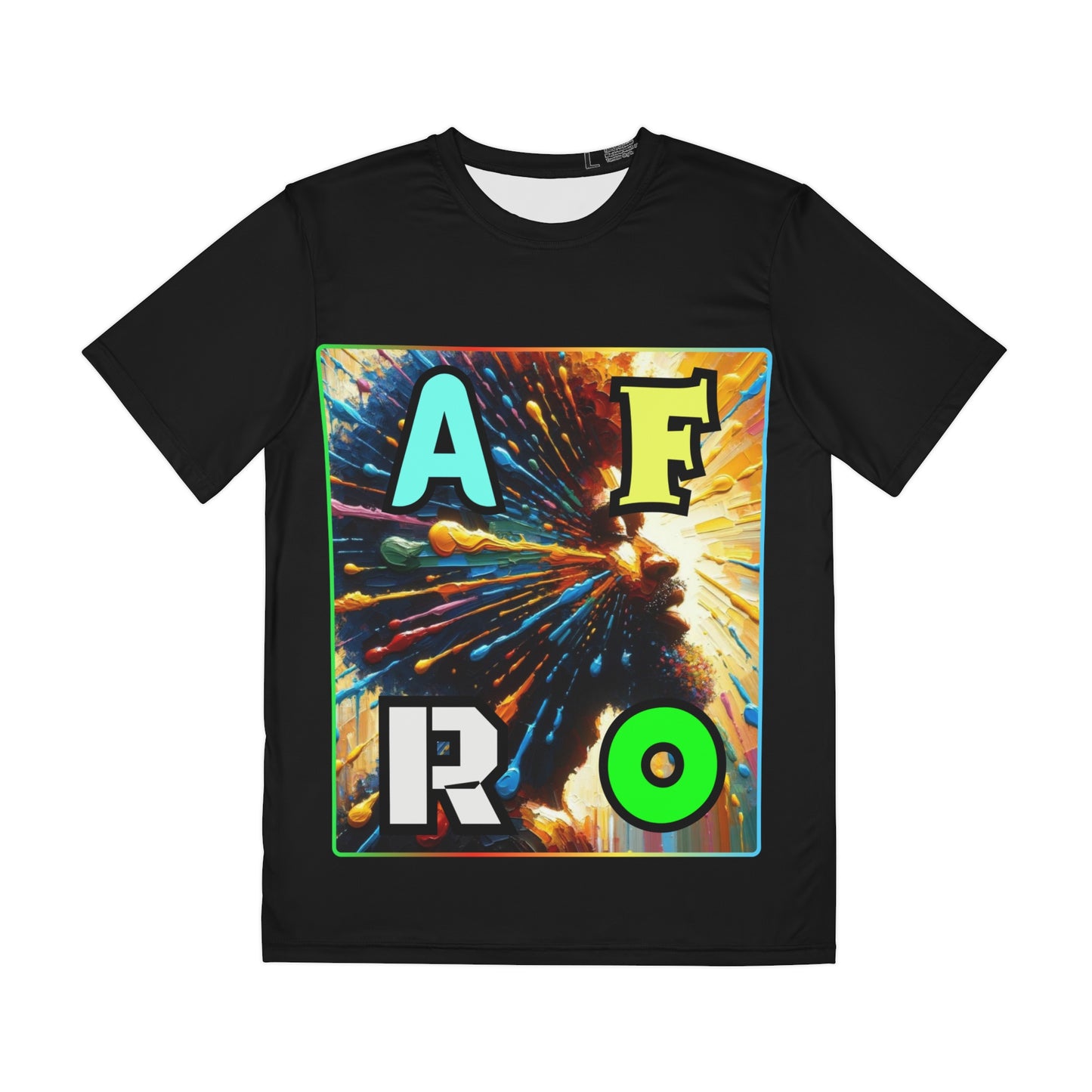 Men's Brushed Polyester Short Sleeve Tee (AOP), "AFRO"