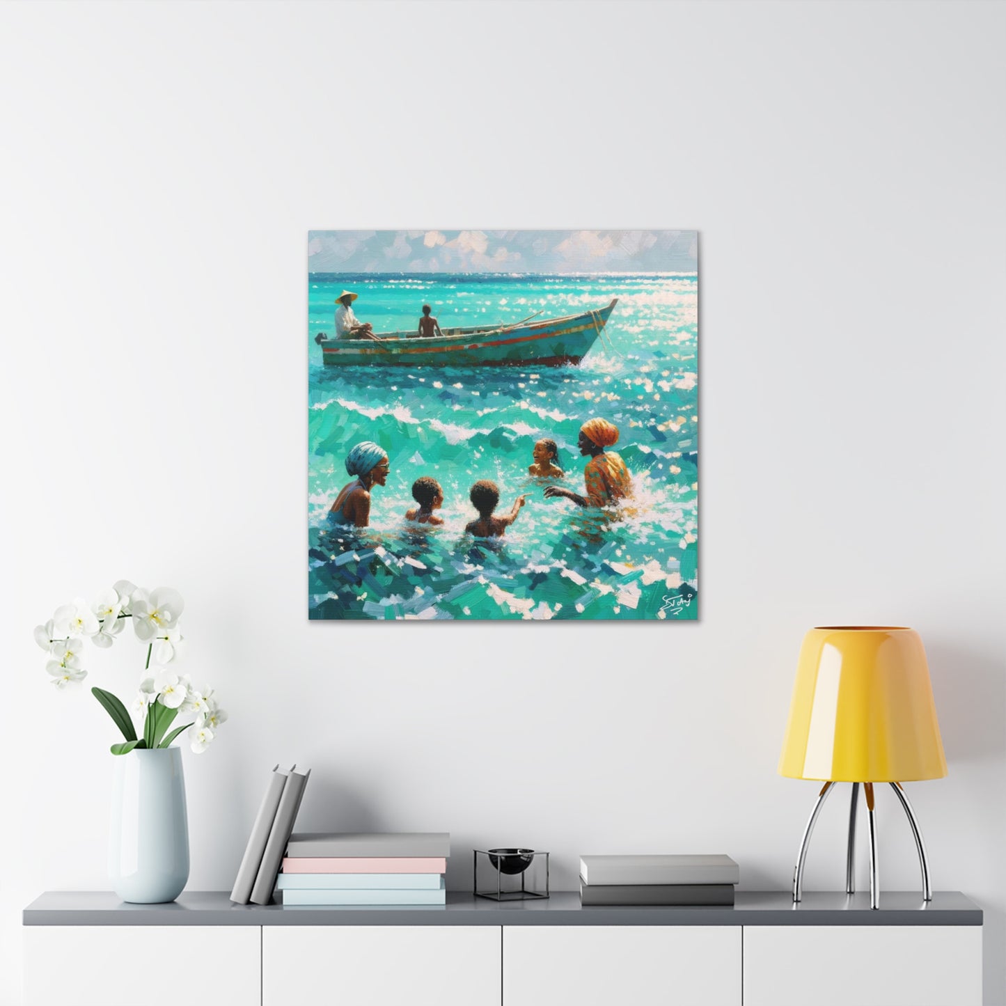 Art Print of Nylon Pool, Tobago, Oil Painting, West Indian Art, Canvas Gallery Wraps