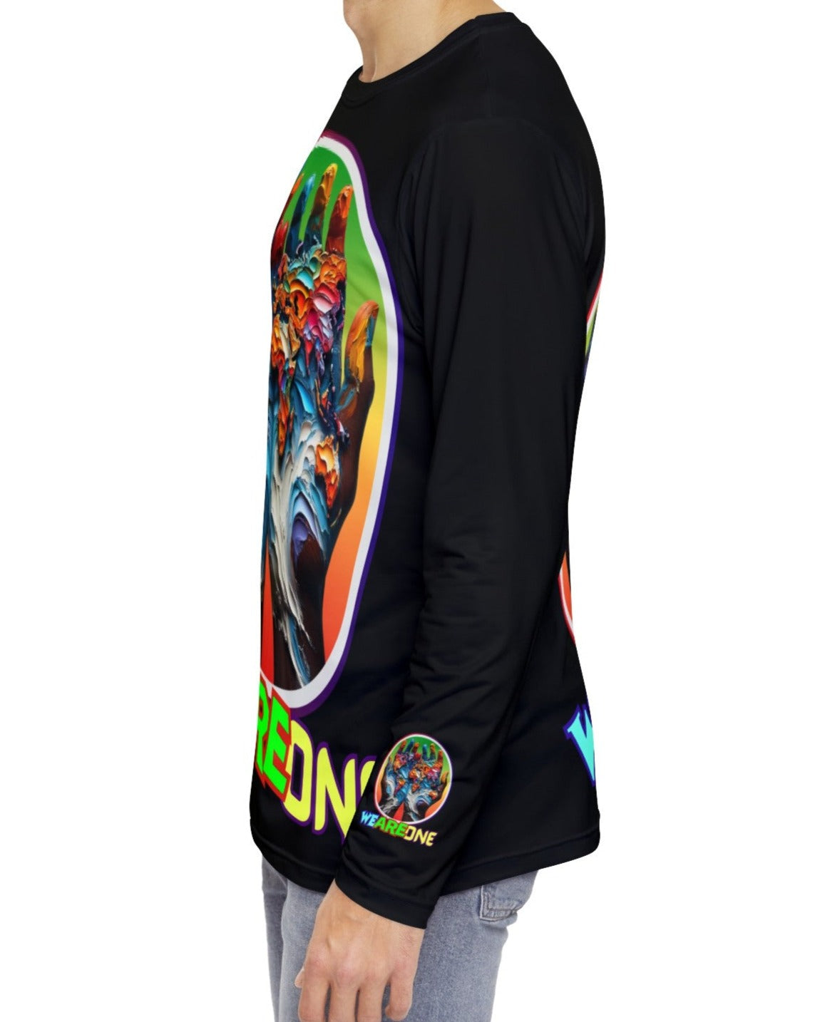 Men's Brushed Polyester Long Sleeve Shirt (AOP) "We Are One"