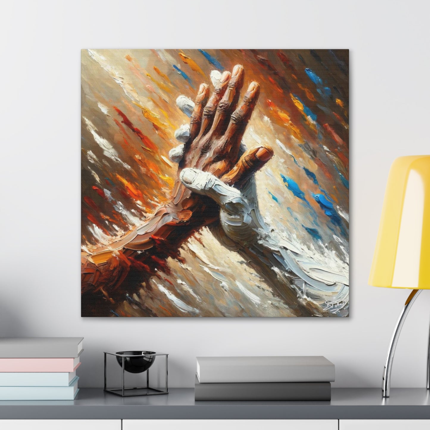 Art Print, "Unity," Oil Finish, One Love, West Indian Ethnicity, Cultural, Heritage, Semi-Abstract, Canvas Gallery Wrap