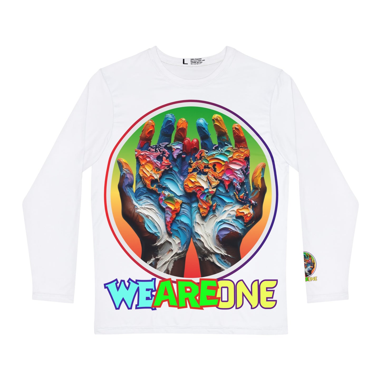 Men's Brushed Polyester Long Sleeve Shirt (AOP) "We Are One"