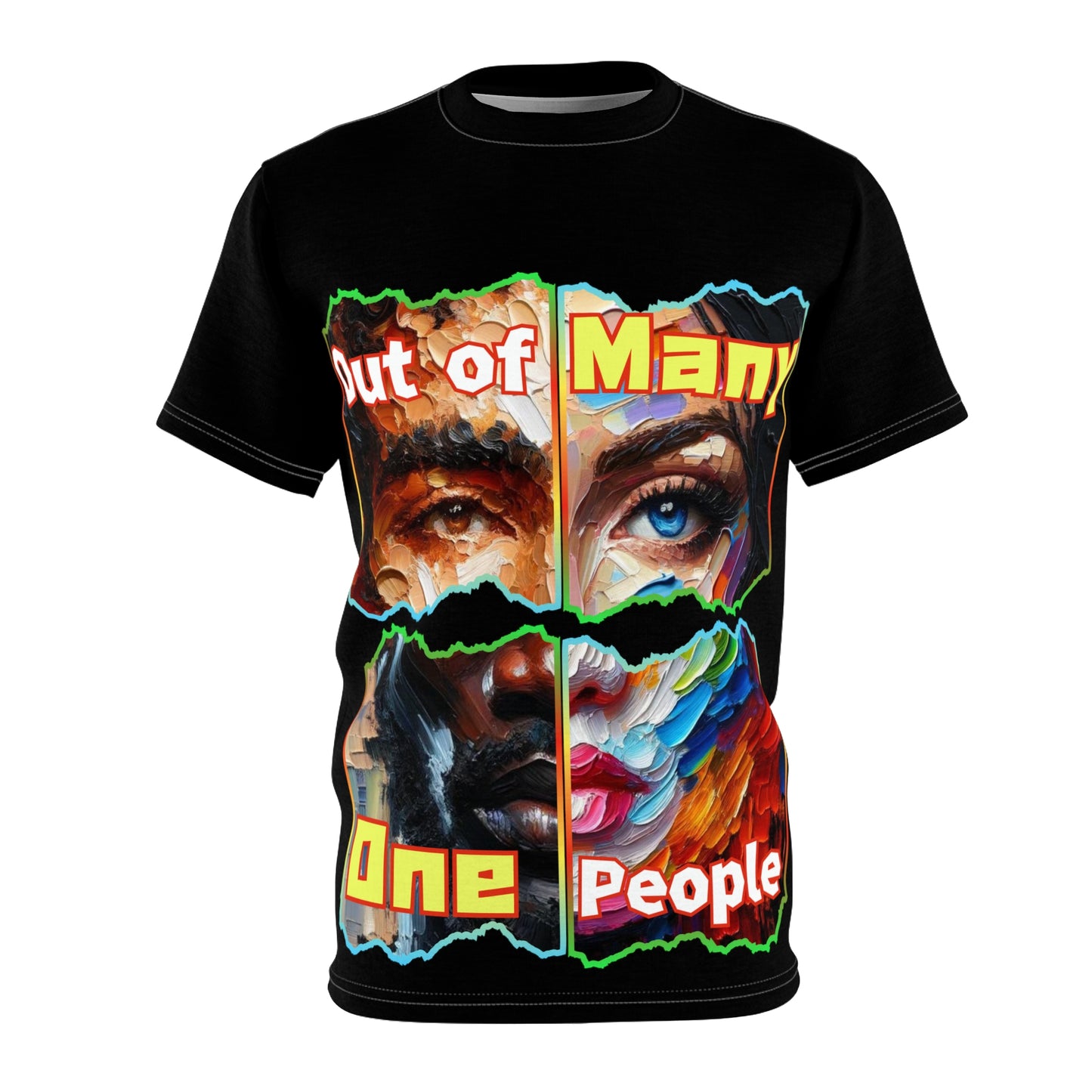 Unisex Cut & Sew Tee (AOP), "Out of Many One People"