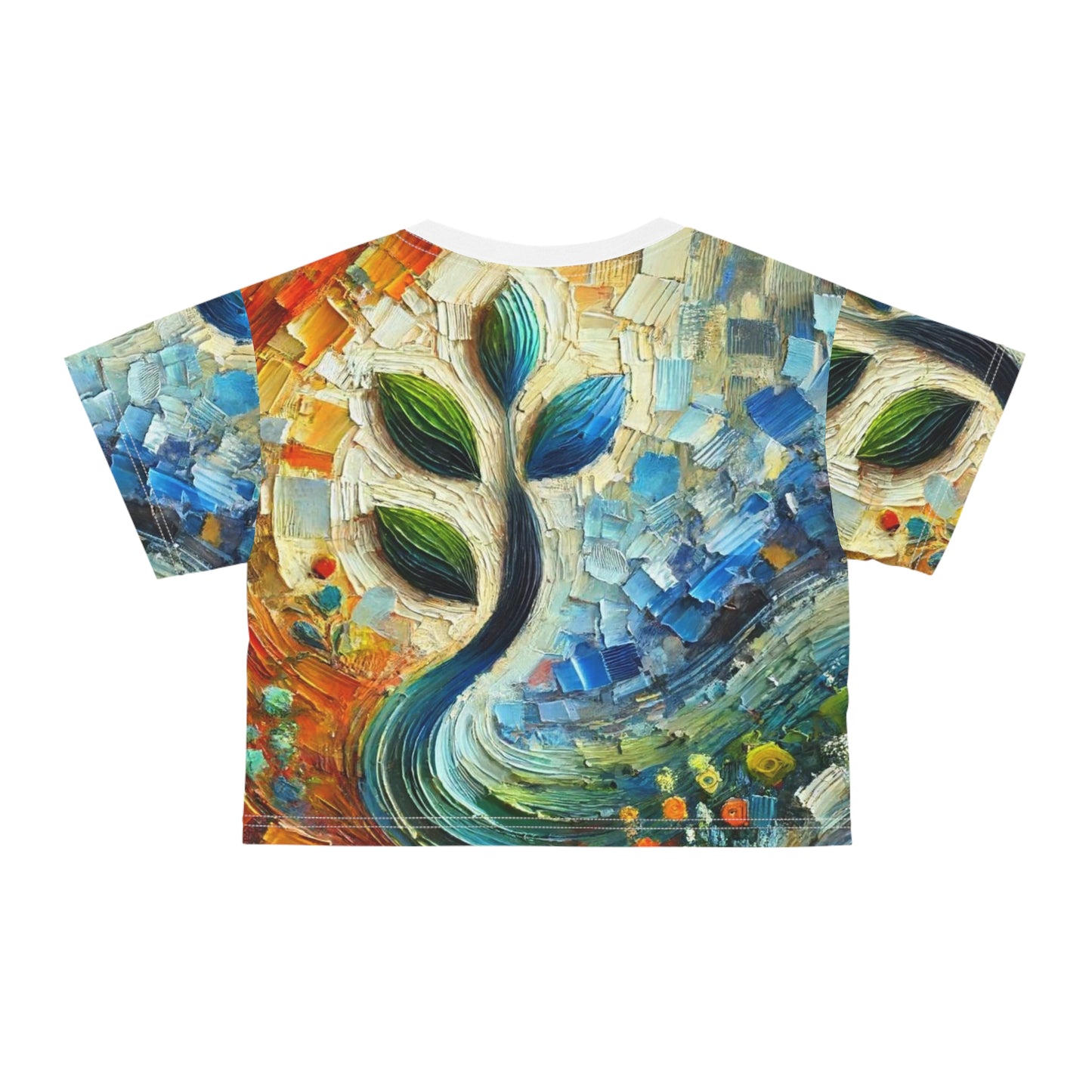 Women's Silky Soft Crop Tee (AOP) Floral Abstract Print