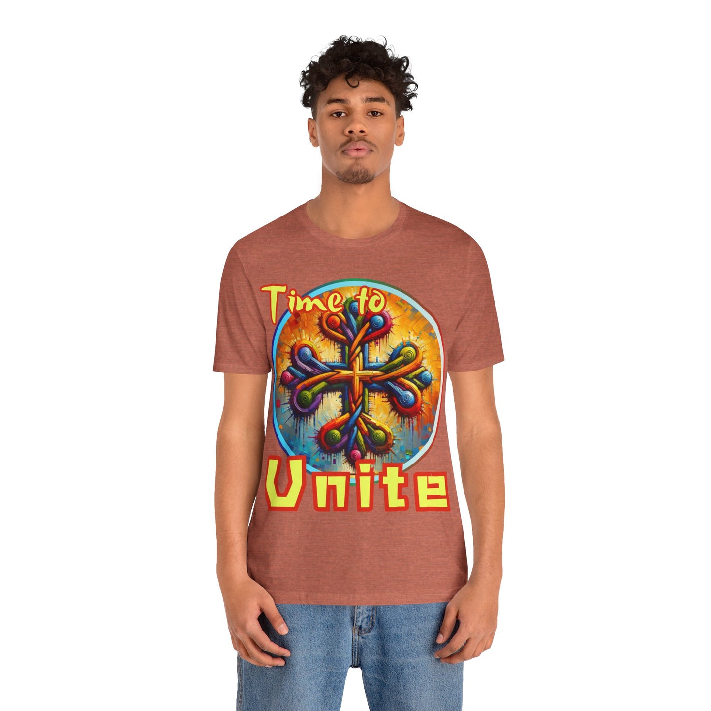 Unisex Jersey Short Sleeve Tee, "Time to Unite" Self-Awareness, Unity, Inclusion, Anti-Racism, One Love, Inclusion, DEI, Diversity