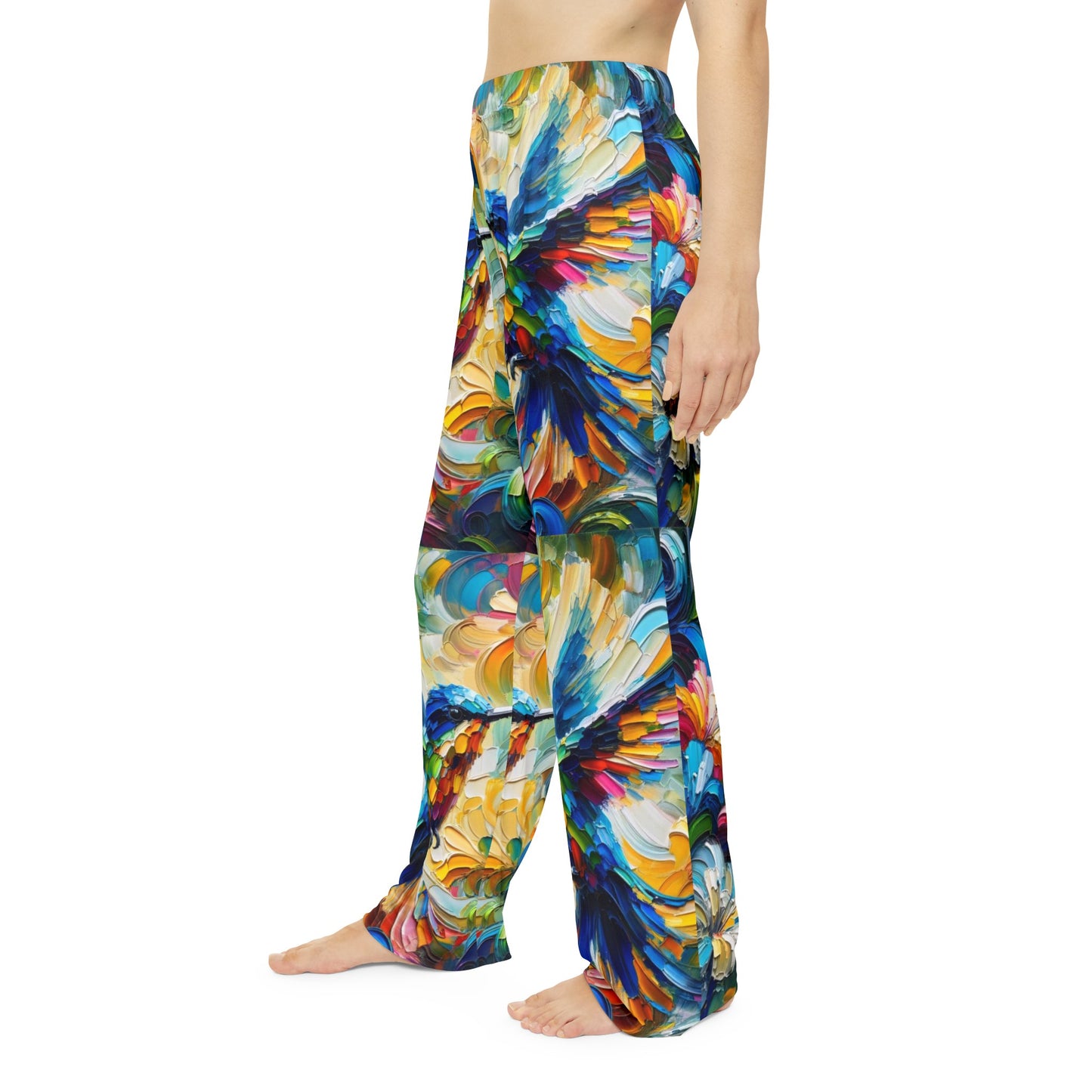 Women's Brushed Polyester Lounge Pants (AOP) Humming Bird Print