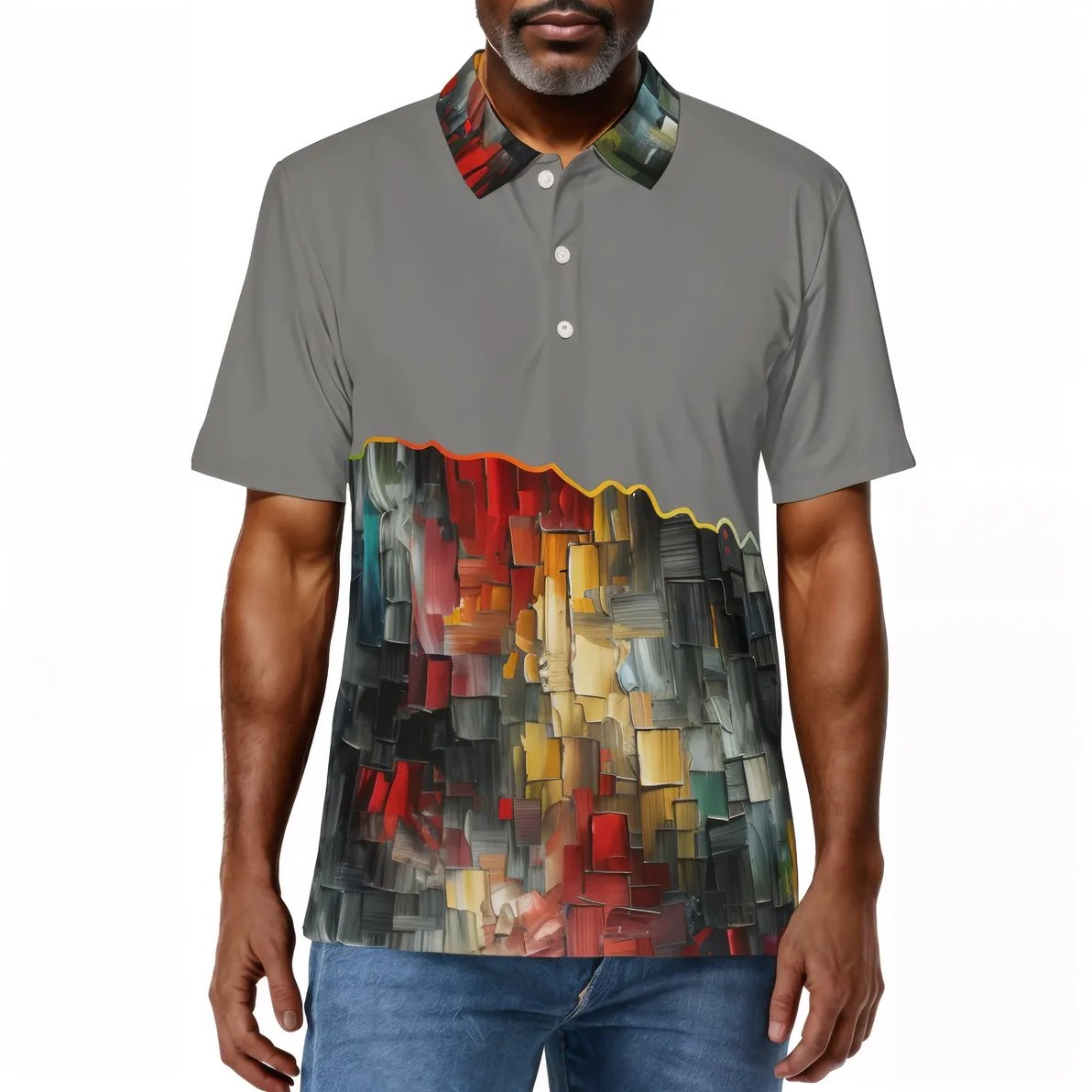 Men's Premium POLO Shirt, "Abstract Print"