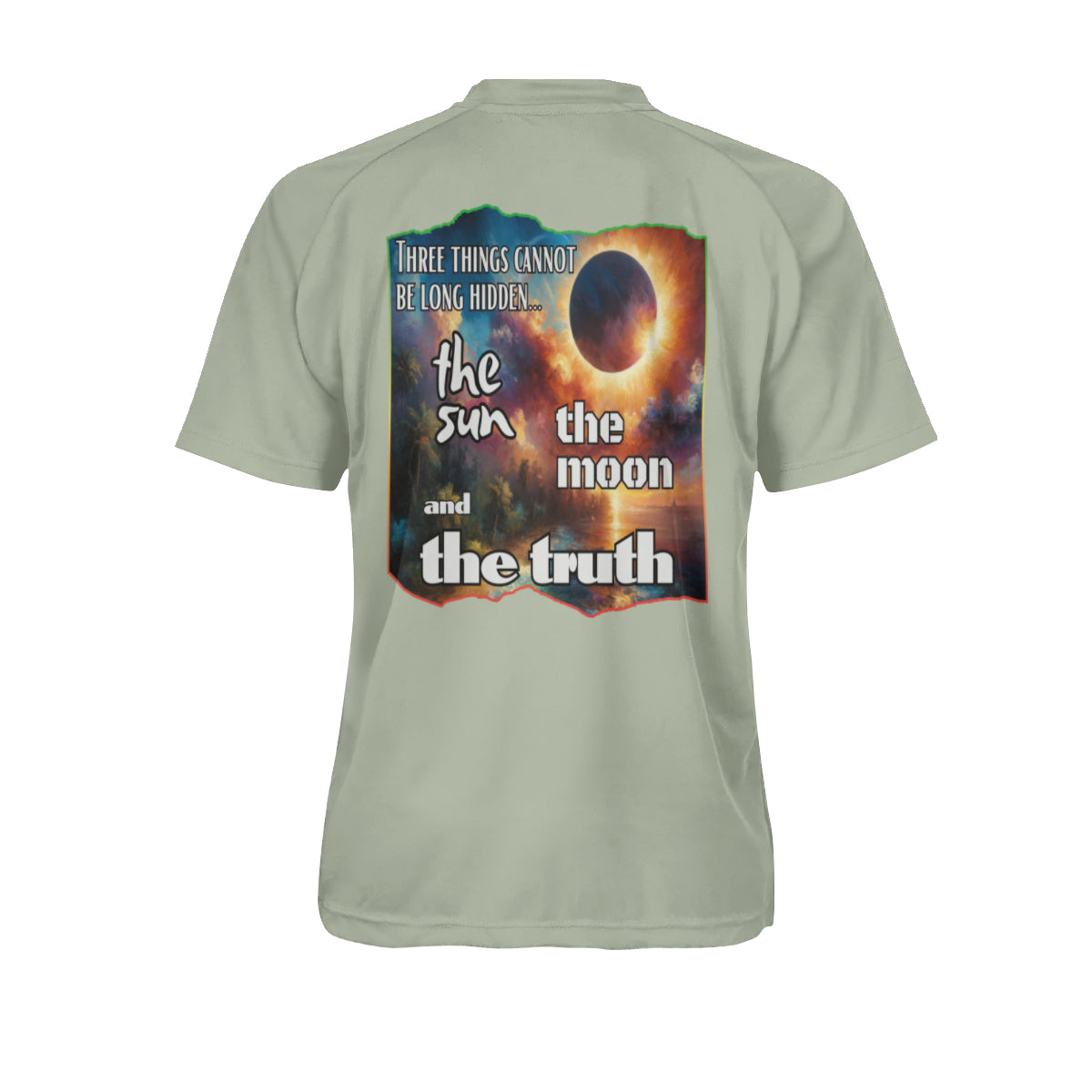 Men's V-Neck Polyester T-Shirt "The Sun, The Moon, The Truth"