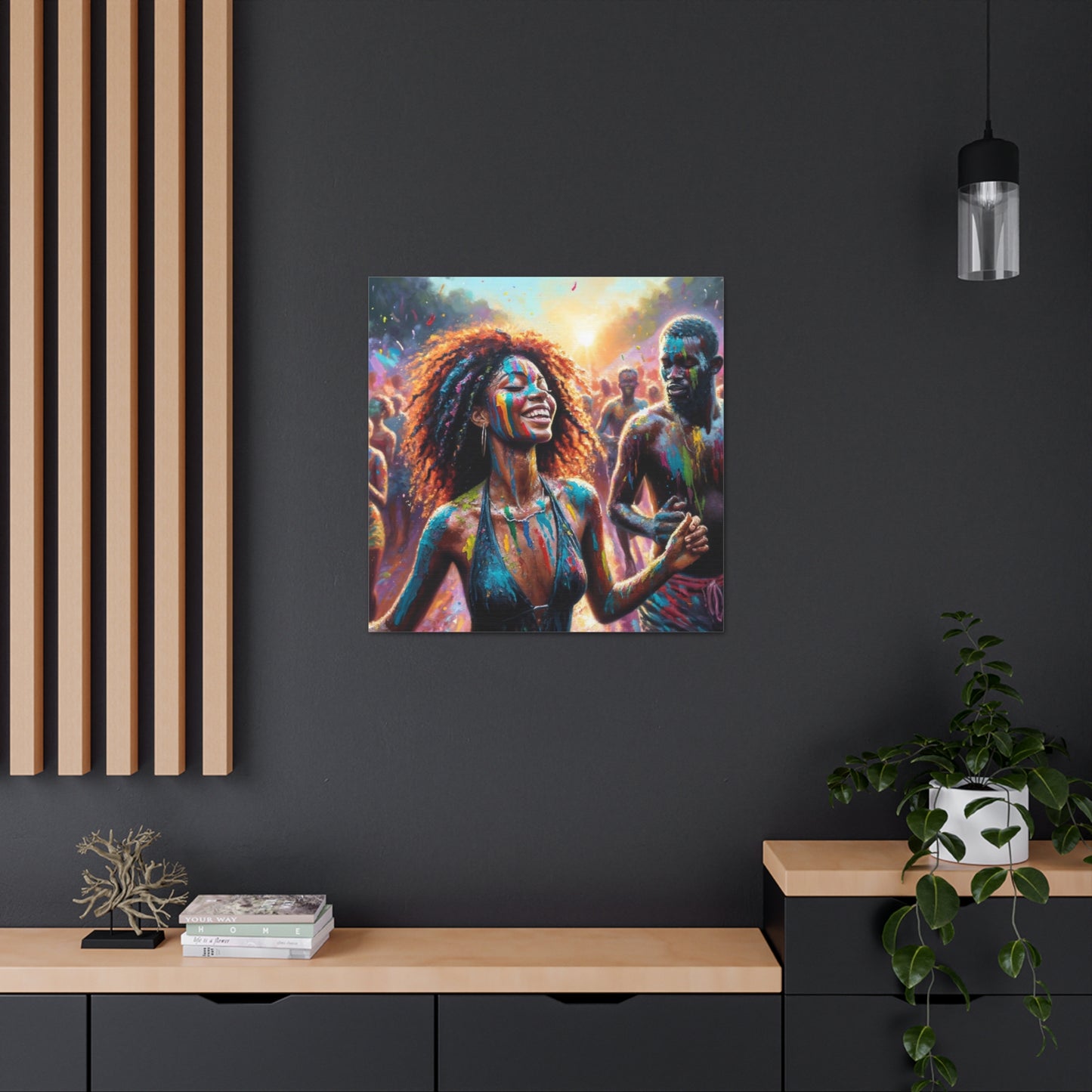 Art Print of Jouvert Morning#3, Afro-Caribbean Woman, Oil Finish, West Indian Ethnicity, Cultural, Heritage, Canvas Gallery Wraps