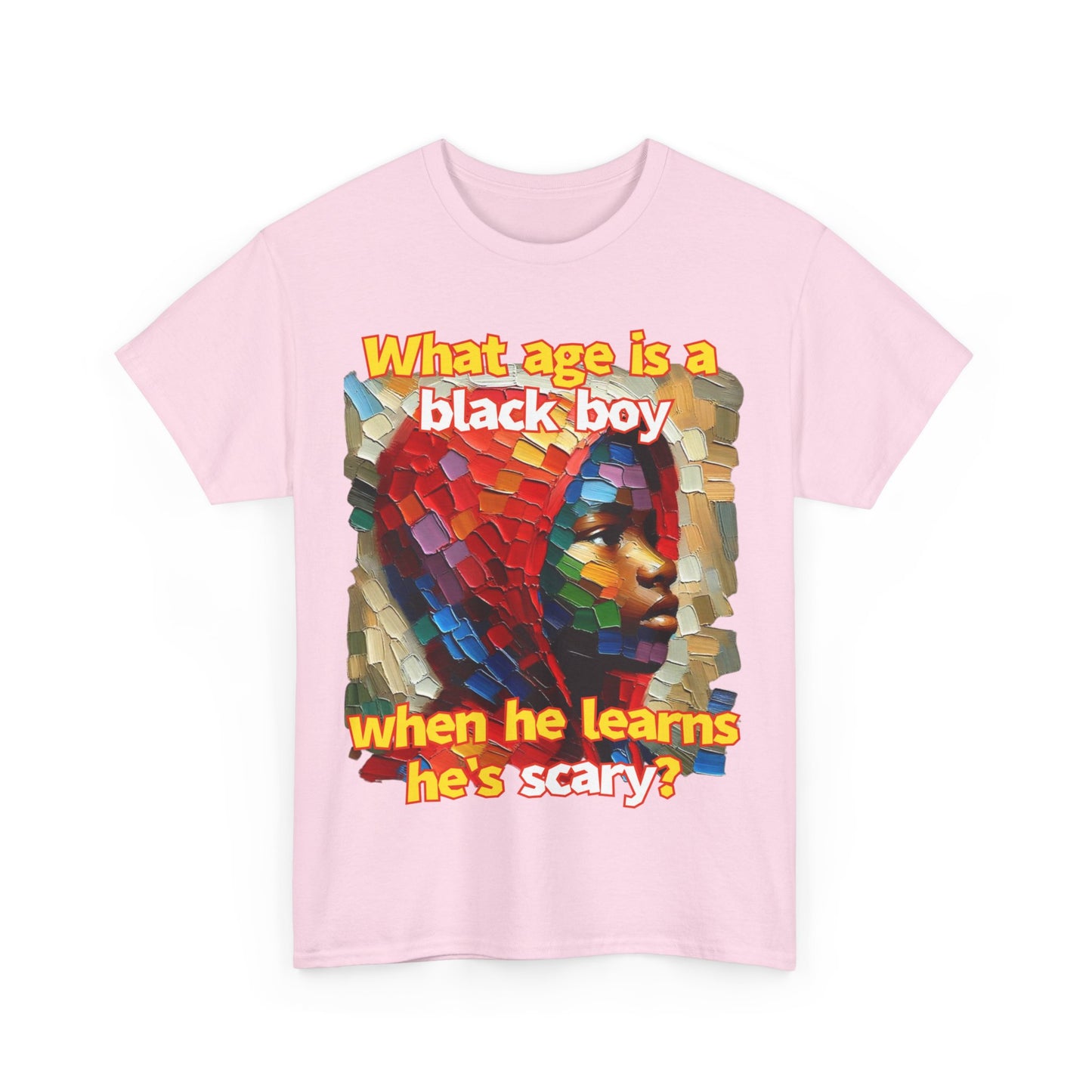 Unisex Heavy Cotton Tee, "What Age is a Black Boy..."