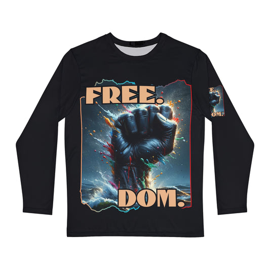 Men's Brushed Polyester Long Sleeve Shirt (AOP) "FREE.DOM."