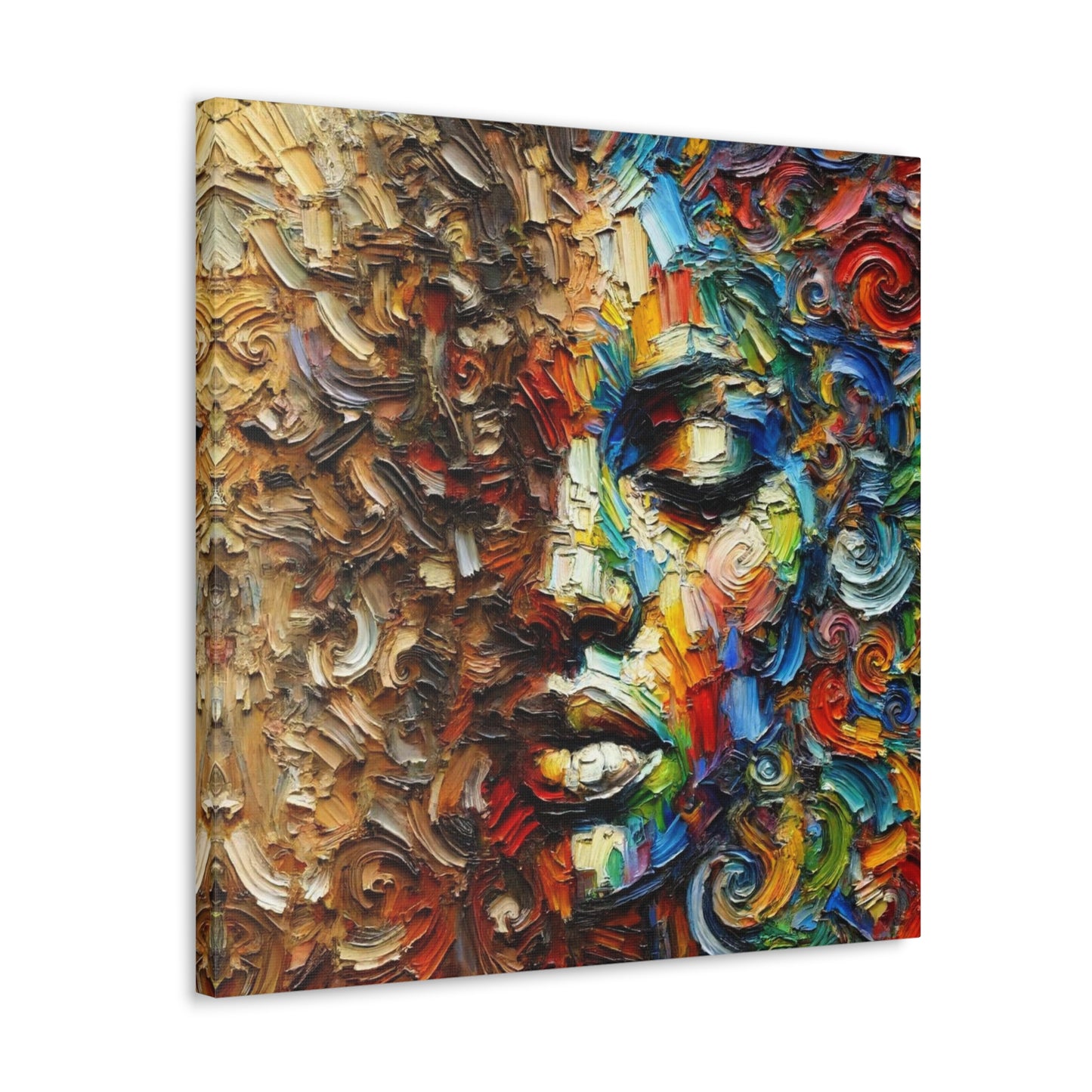 Art Print, African Woman "In Abstraction," Black Roots, Oil Finish, Unity, One Love, Abstract, Canvas Gallery Wrap