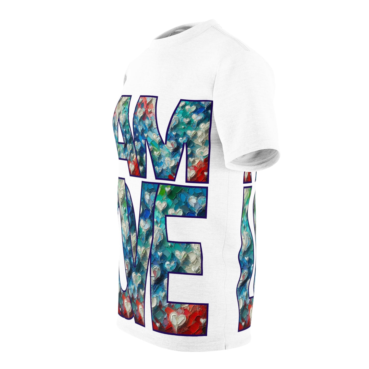 Unisex Cut & Sew Tee (AOP), "I Am Love"