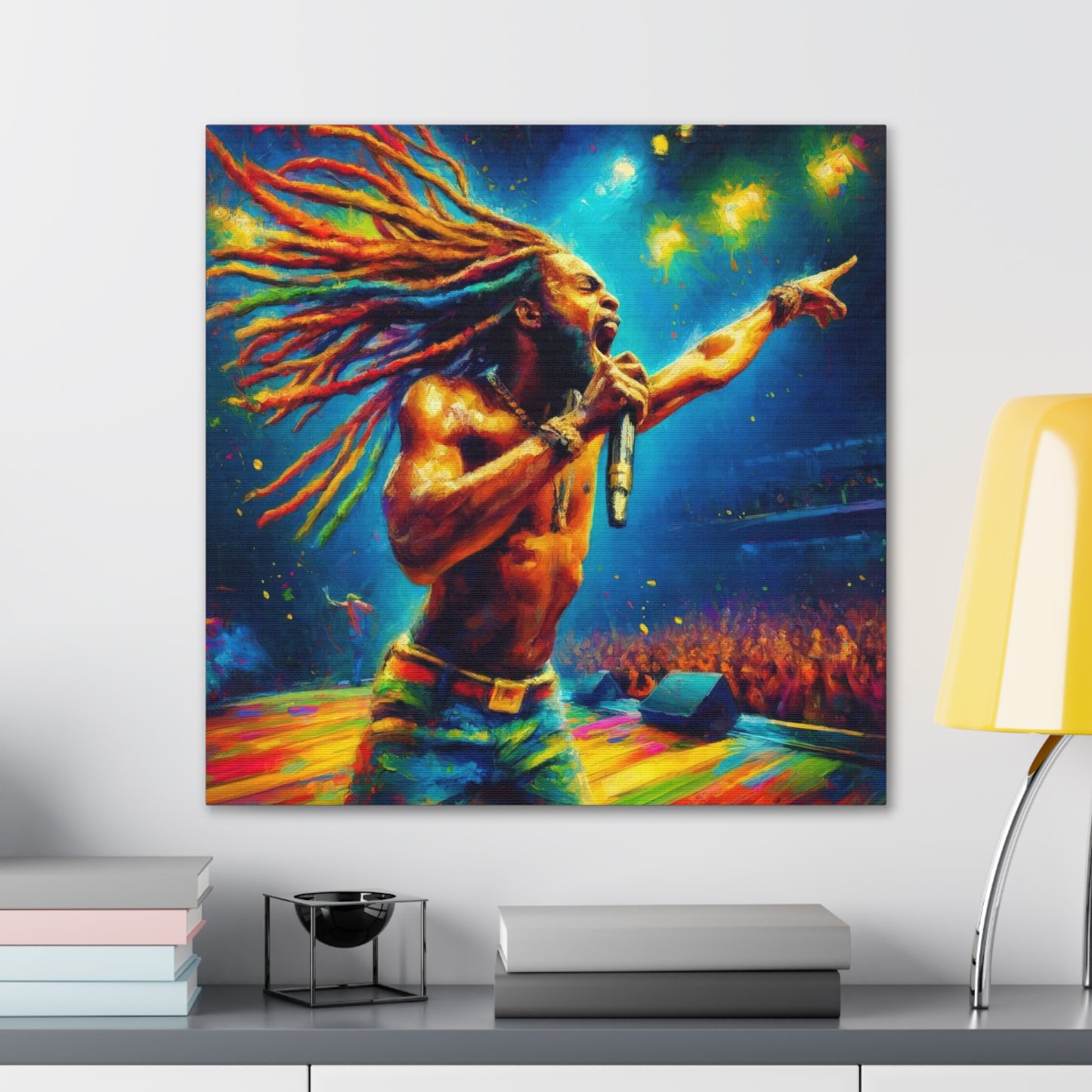 Art Print, Soca Artist, Oil Finish, West Indian Ethnicity, Cultural, Heritage, Semi-Abstract, Canvas Gallery Wrap