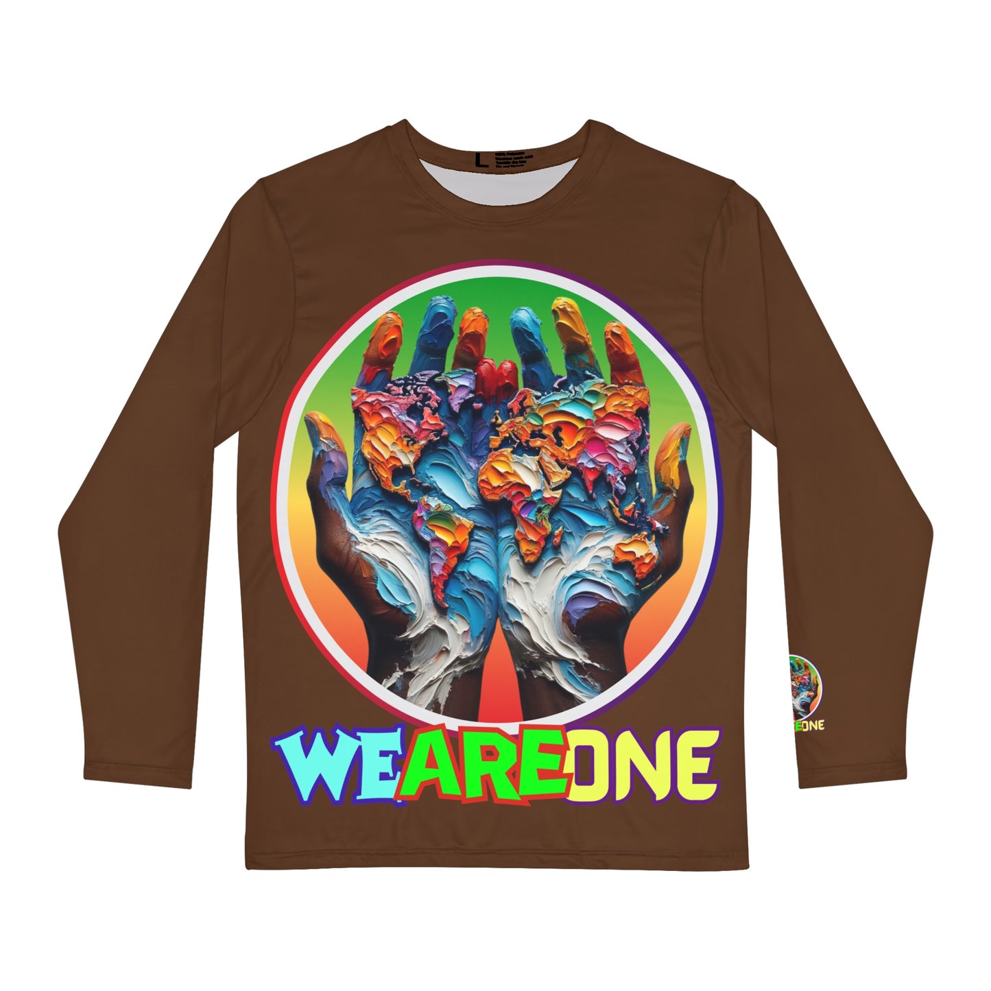 Men's Brushed Polyester Long Sleeve Shirt (AOP) "We Are One"