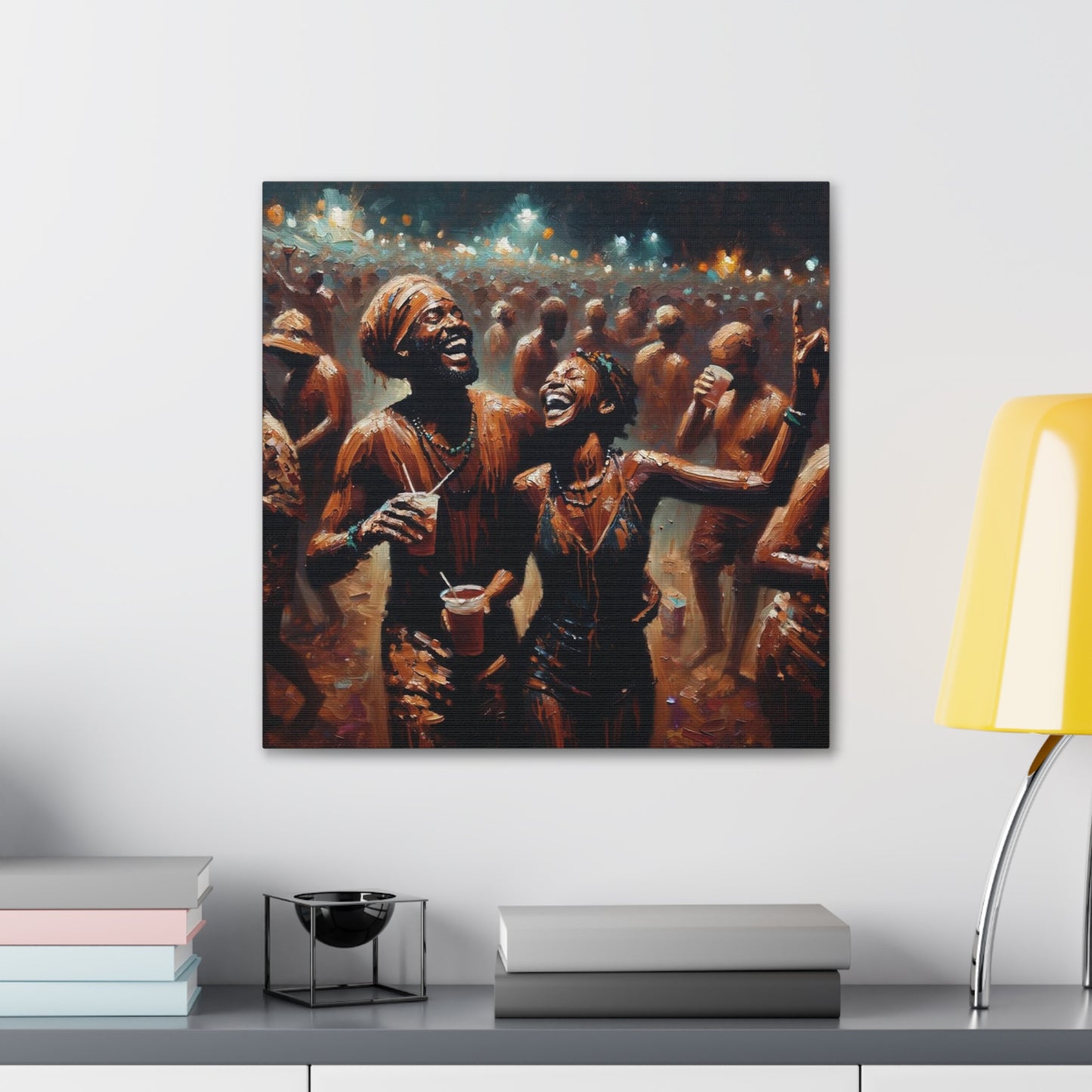 Art Print of Jouvert Morning, Afro-Caribbean Couple#6, Oil Finish, West Indian Ethnicity, Cultural, Heritage, Canvas Gallery Wraps