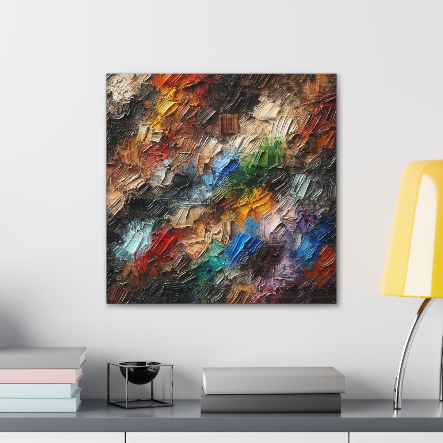 Art Print, African Print, Black Power, Abstract Oil Finish, Unity, One Love, Canvas Gallery Wrap