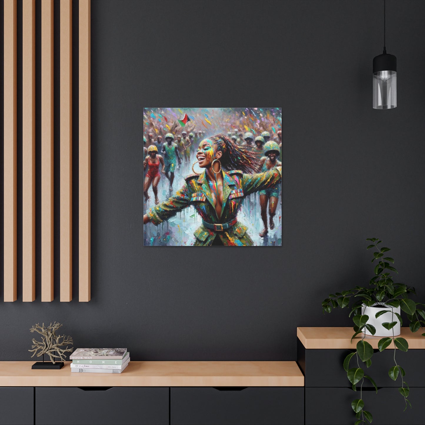 Art Print of Jouvert Morning, Afro-Caribbean Woman, Oil Finish, West Indian Ethnicity, Cultural, Heritage, Canvas Gallery Wraps