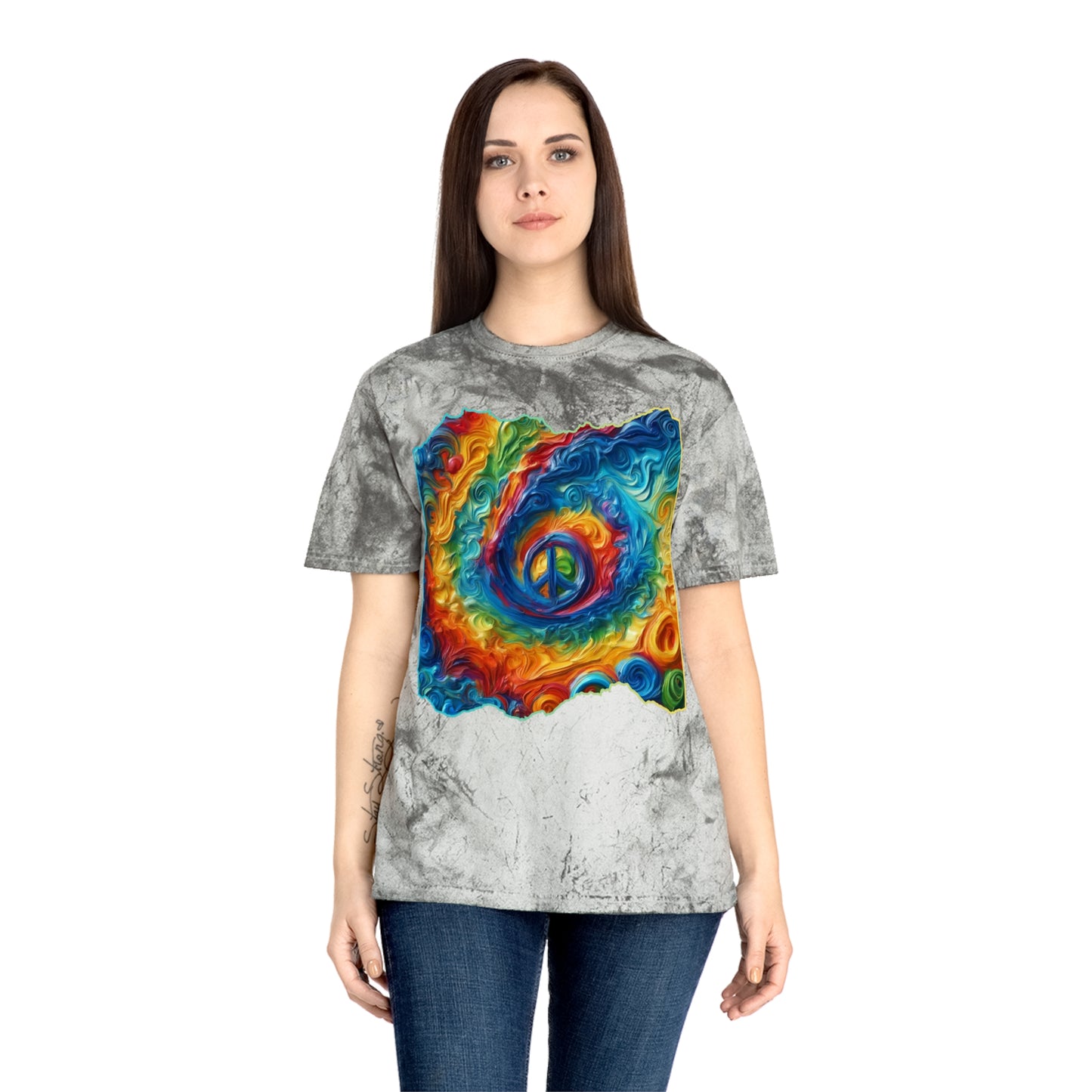 Unisex Color Blast T-Shirt "Peace" One World, Self-Love, Anti-Racism, One Love, Unity, Inclusion, Diversity, Immigrant Outsiders, Cultural Identity, Black Excellence Empowerment, Inspiration