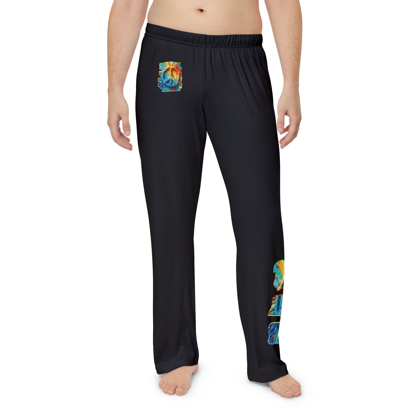 Men's Brushed Polyester Lounge Pants (AOP) "Peace"