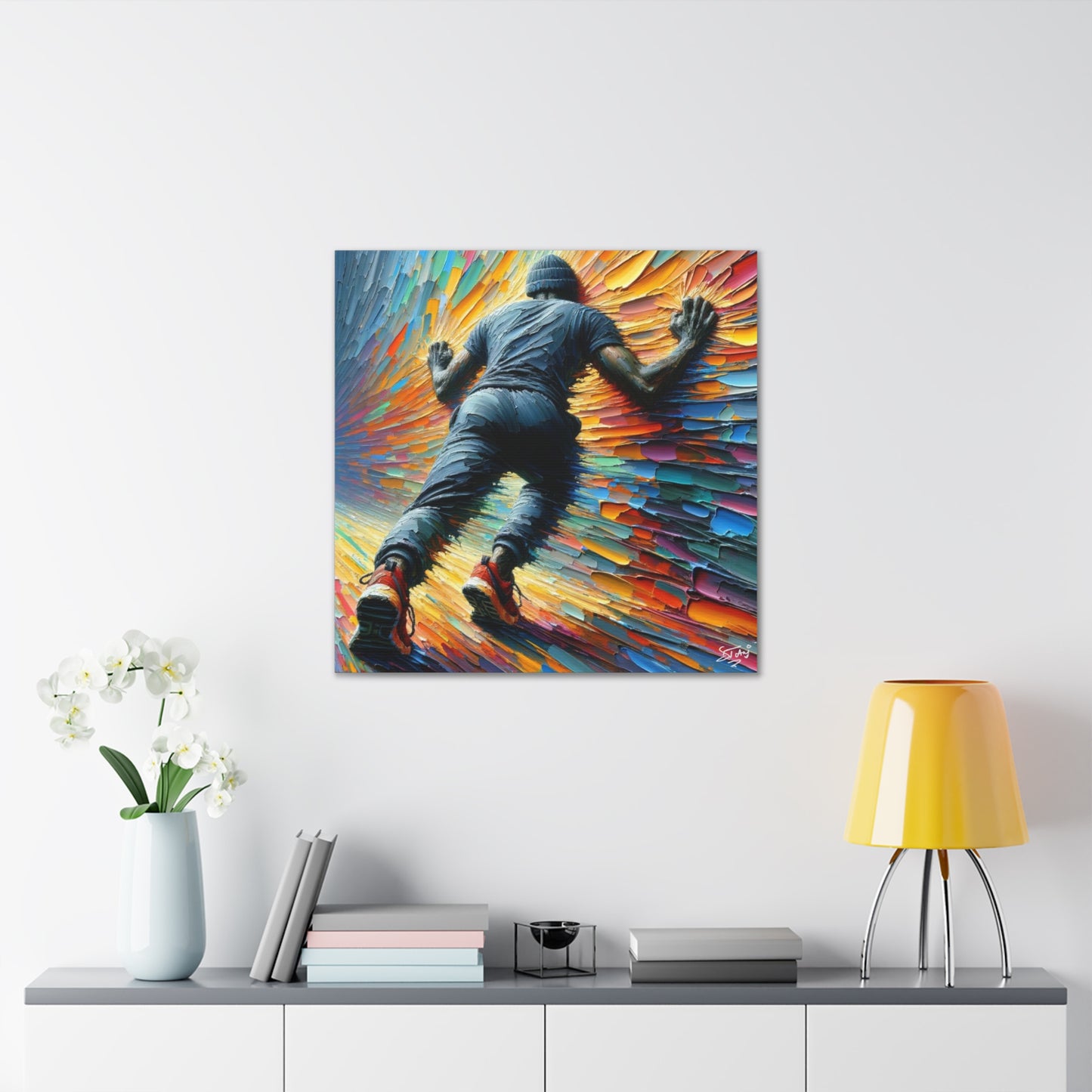 Art Print, Afro-Caribbean Man "The Resistance," Oil Finish, West Indian Ethnicity, Cultural, Heritage, Semi-Abstract, Canvas Gallery Wrap