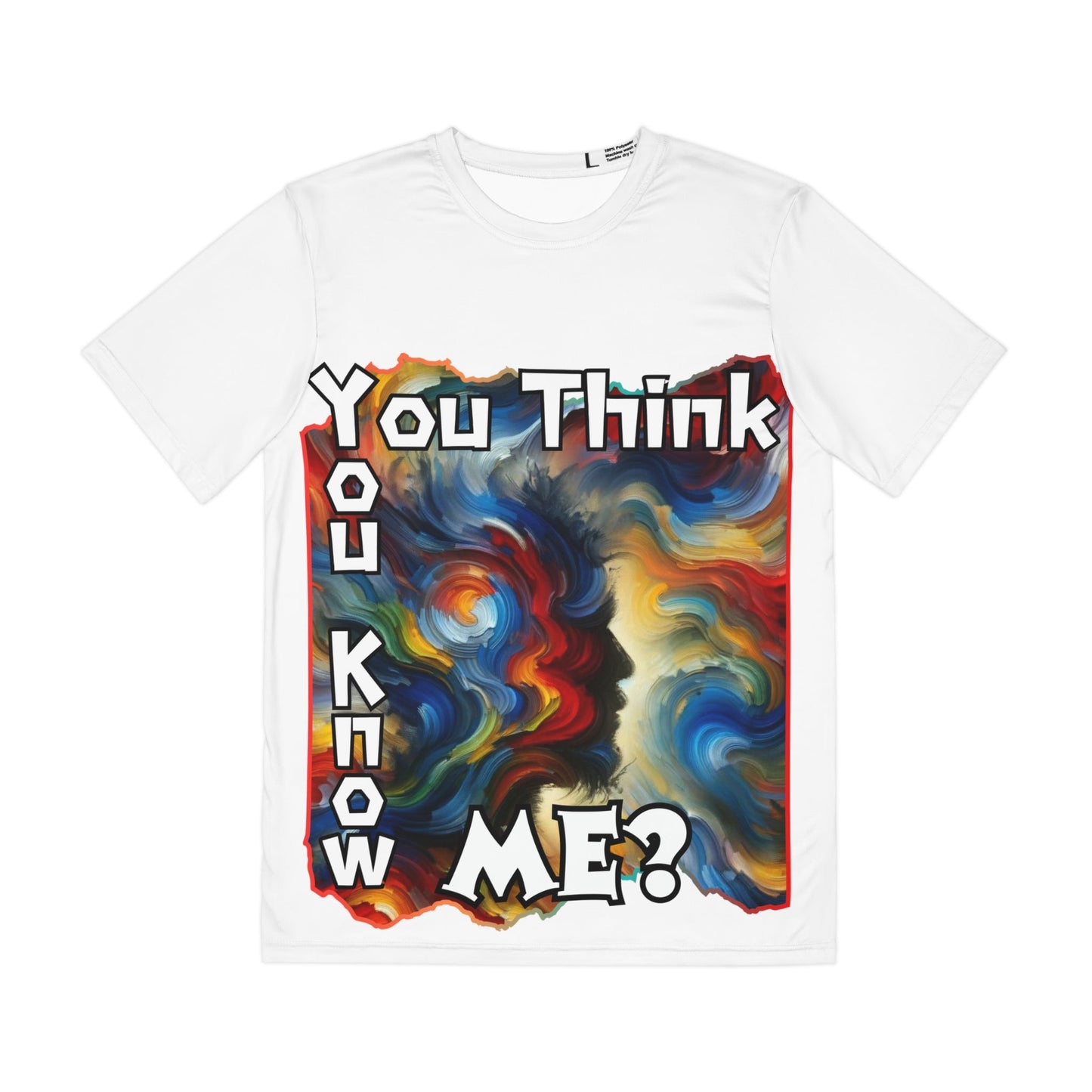 Men's Brushed Polyester Short Sleeve Tee (AOP), "You Think You Know Me?"