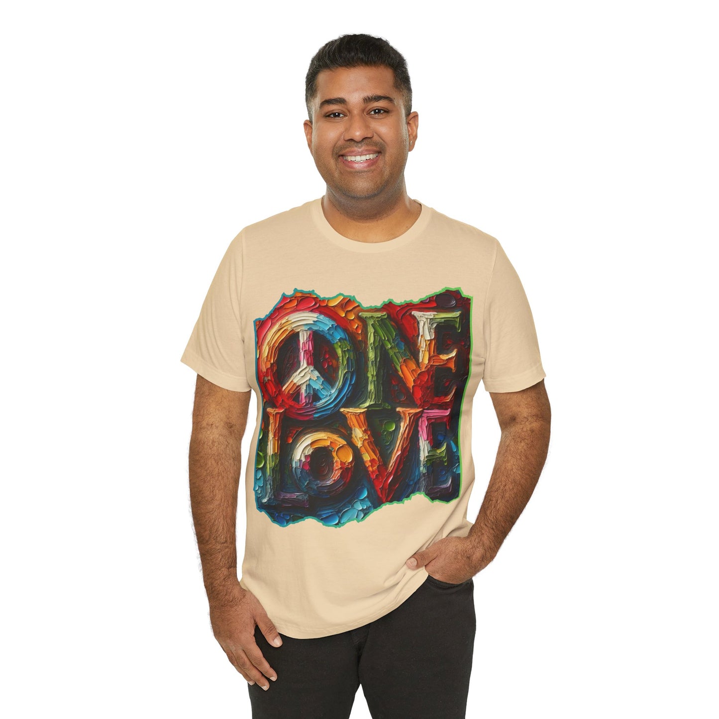 Unisex Jersey Short Sleeve Tee, "One Love" Imposter Syndrome, Mental Wellness, Stress Relief, Self-Awareness, Unity, Inclusion, Anti-Racism, One Love, Inclusion, DEI, Diversity