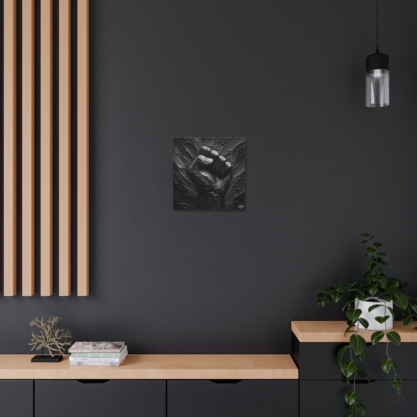 Art Print, Black Hand, Black Power, Oil Finish, Unity, One Love, Semi-Abstract, Canvas Gallery Wrap