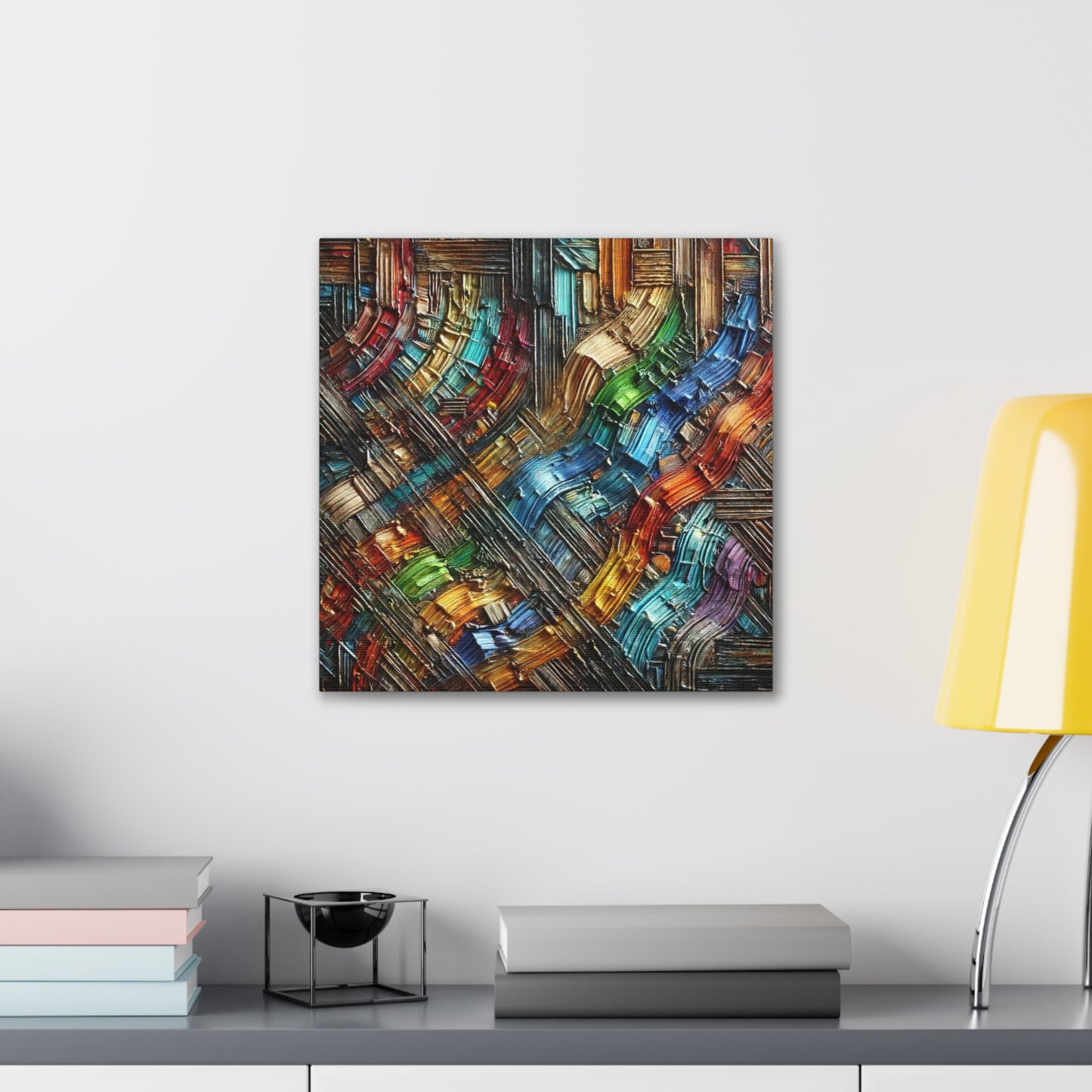 Art Print, African Print, Black Power, Abstract Oil Finish, Unity, One Love, Canvas Gallery Wrap