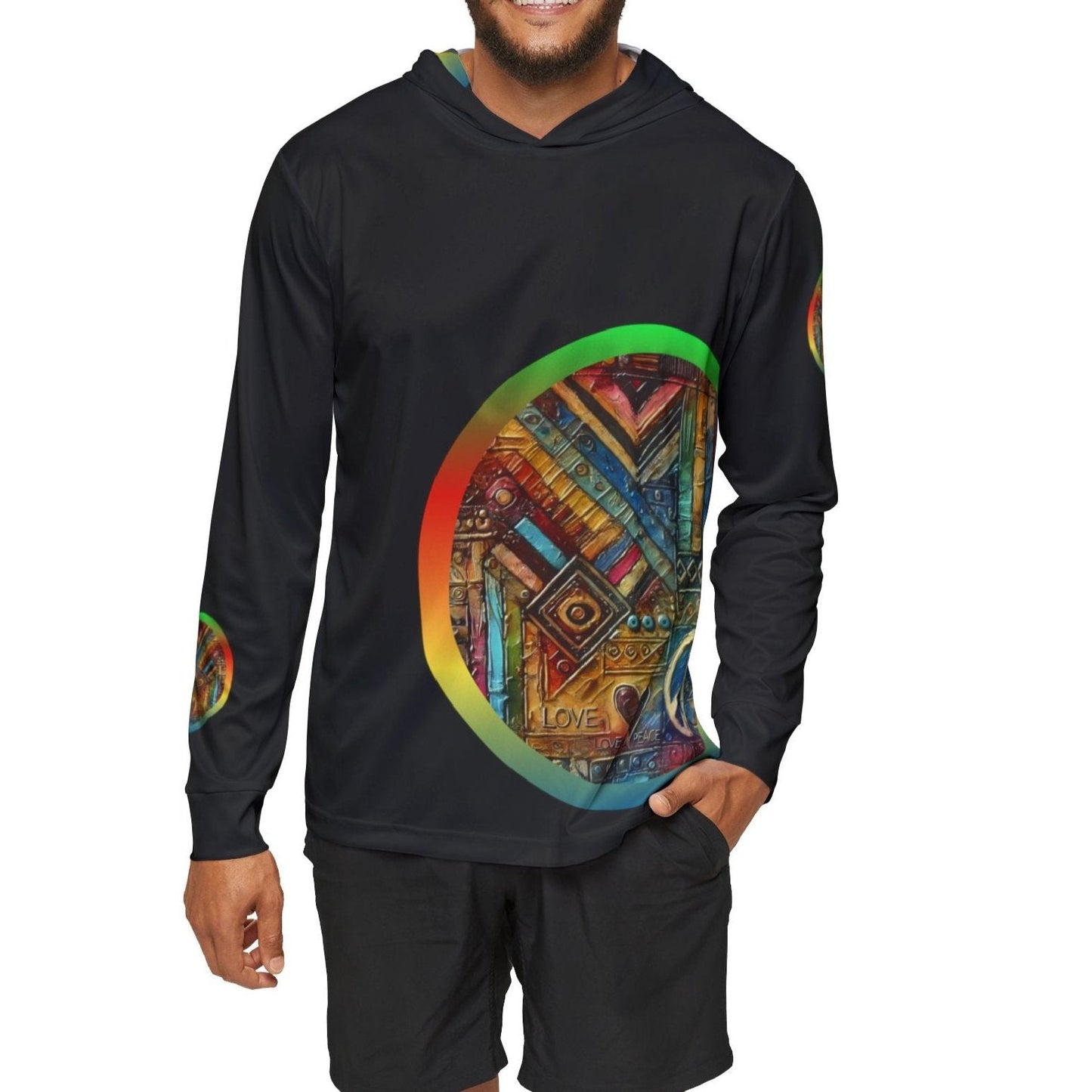 Men's Sports Warmup Hoodie (African Abstract Print)