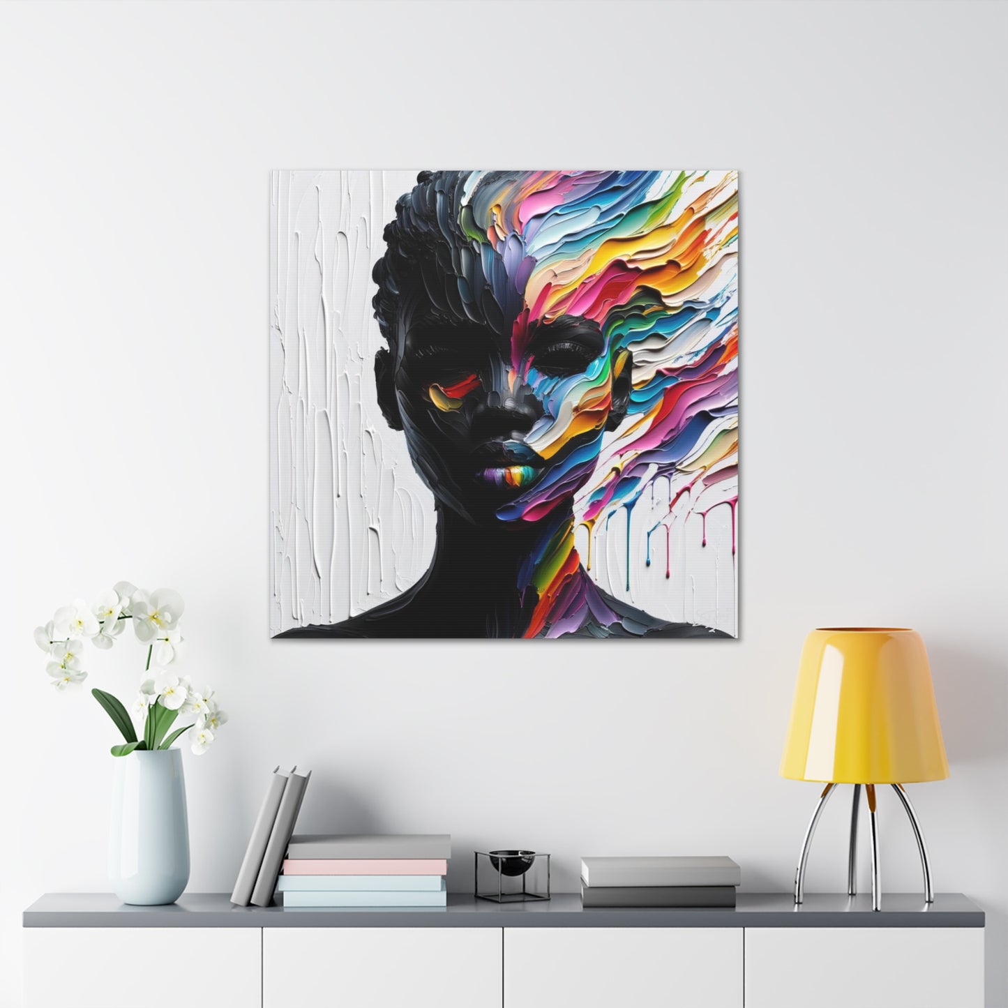 Art Print, "African Woman" Oil Finish, West Indian Ethnicity, Cultural, Heritage, Abstract, Canvas Gallery Wrap