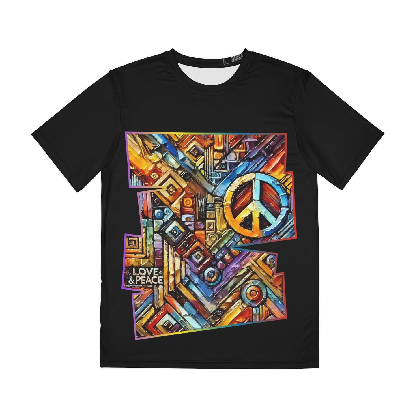 Men's Brushed Polyester Short Sleeve Tee (AOP), "Abstract African Print"