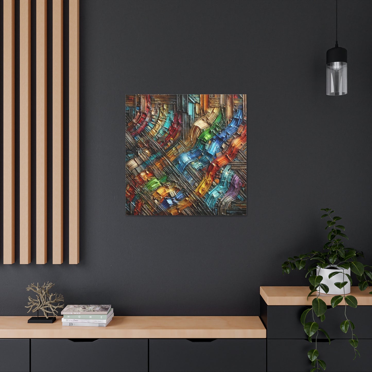 Art Print, African Print, Black Power, Abstract Oil Finish, Unity, One Love, Canvas Gallery Wrap