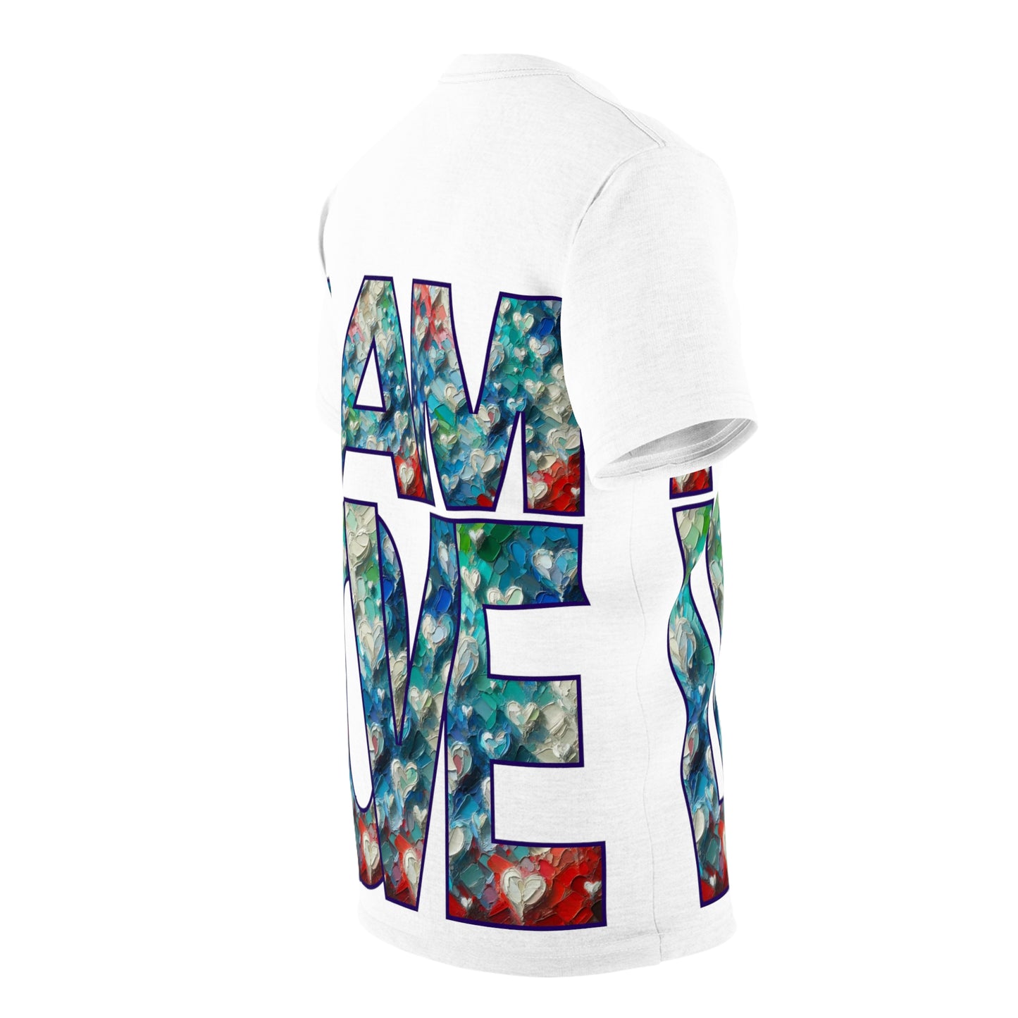 Unisex Cut & Sew Tee (AOP), "I Am Love"