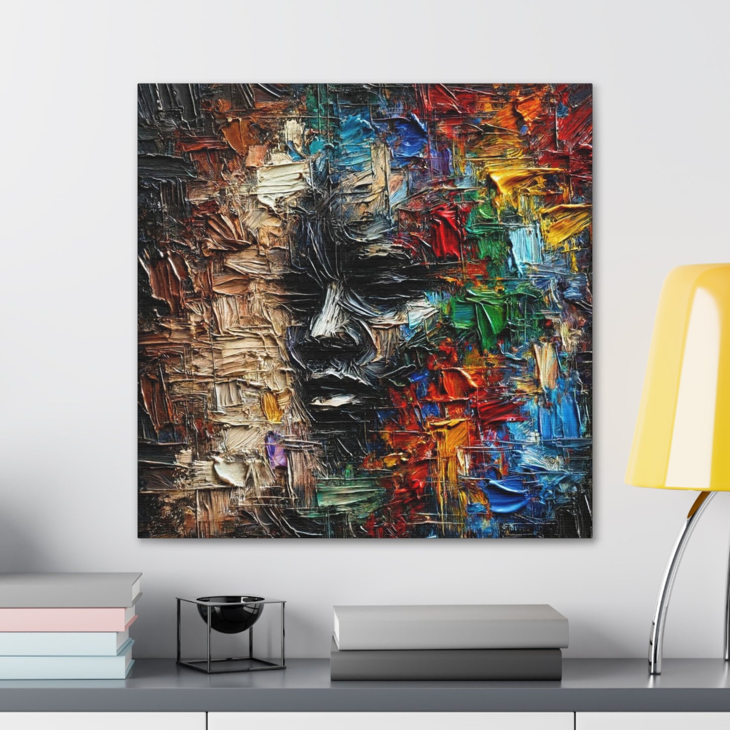 Art Print, African Print, Black Power, African Mask, Abstract Oil Finish, Unity, One Love, Canvas Gallery Wrap