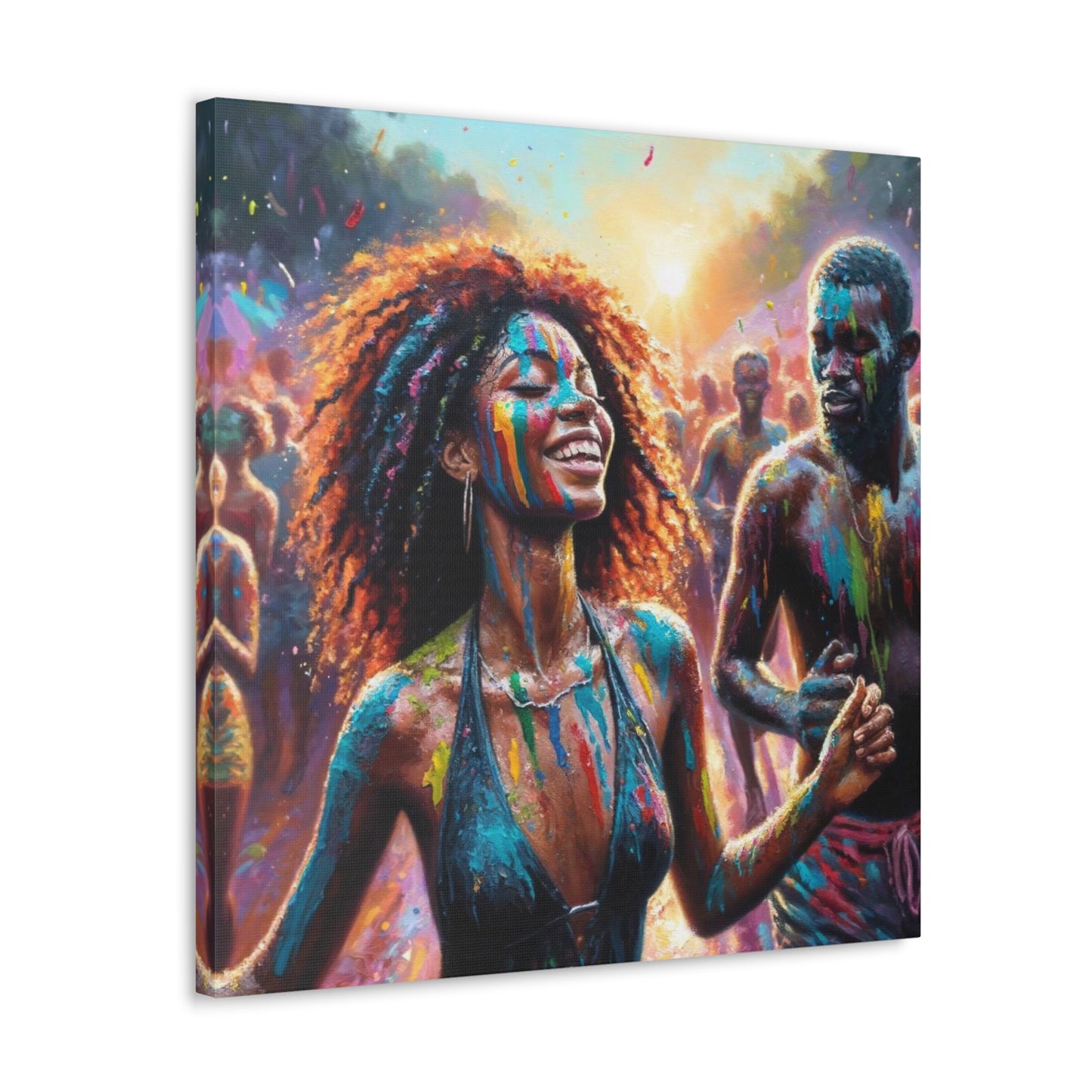 Art Print of Jouvert Morning#3, Afro-Caribbean Woman, Oil Finish, West Indian Ethnicity, Cultural, Heritage, Canvas Gallery Wraps