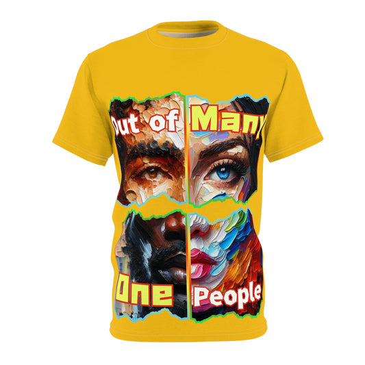 Unisex Cut & Sew Tee (AOP), "Out of Many One People"